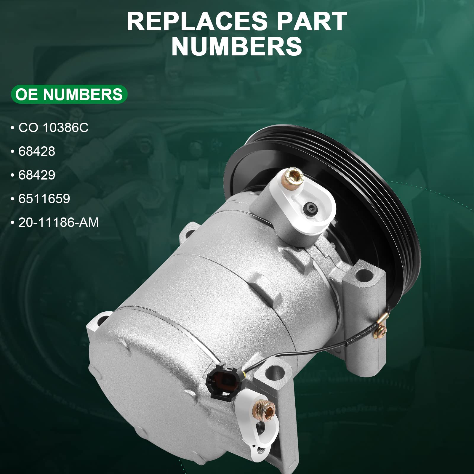 AC Compressor with Clutch for Nissan Frontier 1999-2004 | CO 10386C Air Conditioning Compressor Replacement Part | Perfect for Summer Cooling & Off-Road Adventures