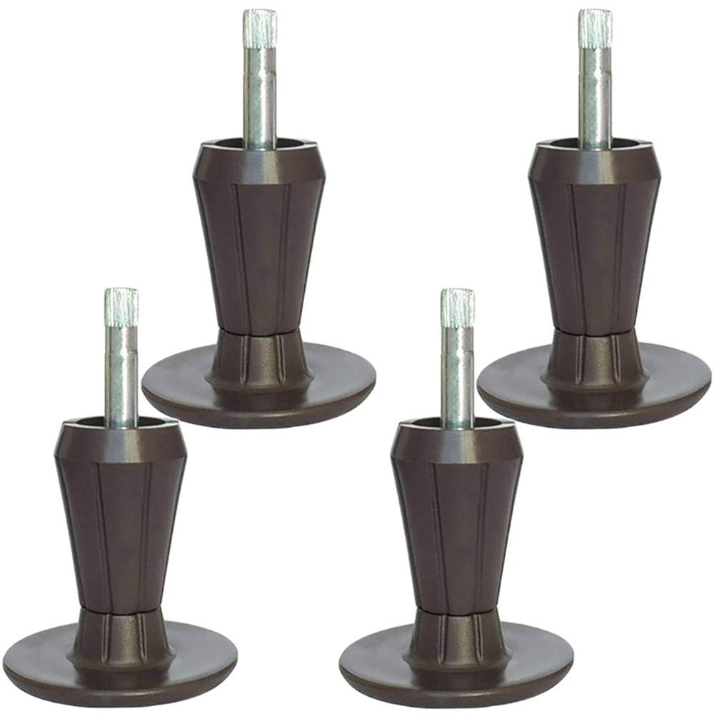Replacement Bed Frame Feet - 2-Piece Steel Stem Plastic Glide Legs for Bed (Set of 4) - Perfect for Upgrading Furniture, Preventing Floor Scratches & Noise Reduction