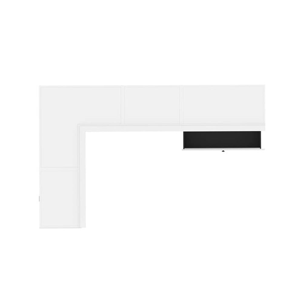 Atlin Designs Transitional Wood Full Murphy Bed with Nightstand in Bark Gray/White - Space Saving Wall Bed for Small Apartments, Guest Rooms & Home Offices