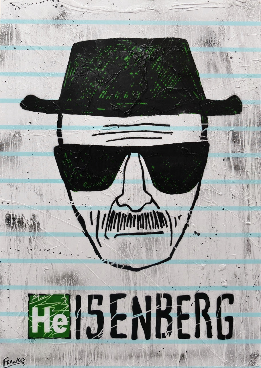 Heisenberg Textured Urban Pop Art Painting - 140cm x 100cm Modern Canvas Wall Decor for Living Room, Bedroom & Office | Inspired by Breaking Bad TV Show