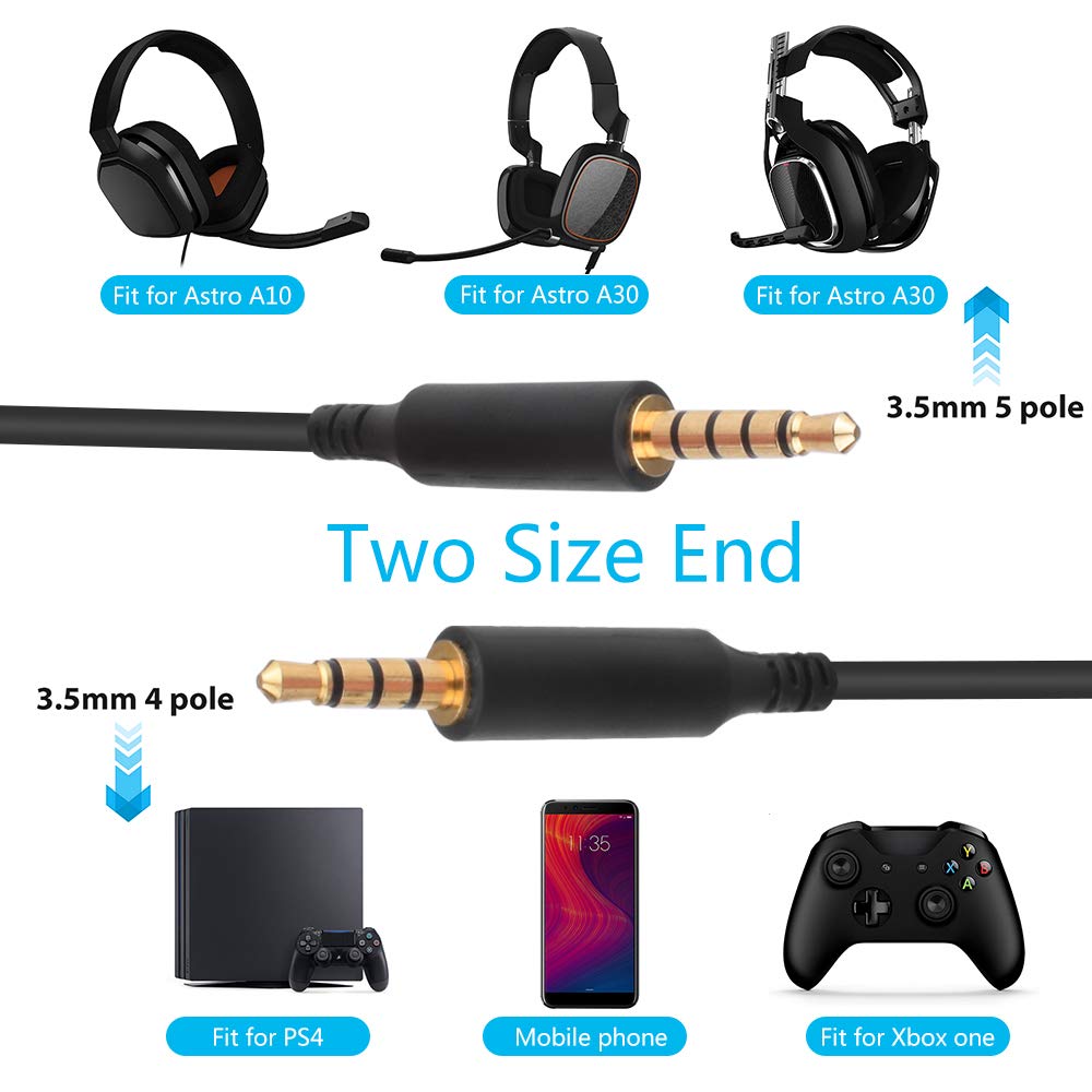 Original Title: Toeasor Replacement Astro A10 Cord Astro A40 Chat Cable Cord with Inline Mute Compatible with Astro A10 A40 A30 A50 Gaming Headset to Xbox One Playstation 4 PS4 Switch Smartphones MixAmp    Optimized Title:   **Replacement Chat Cable for Astro A10/A40/A30/A50 Gaming Headsets - Inline Mute, Compatible with Xbox One, PS4, Switch & Smartphones - Perfect for Gaming, Streaming & Online Chat**