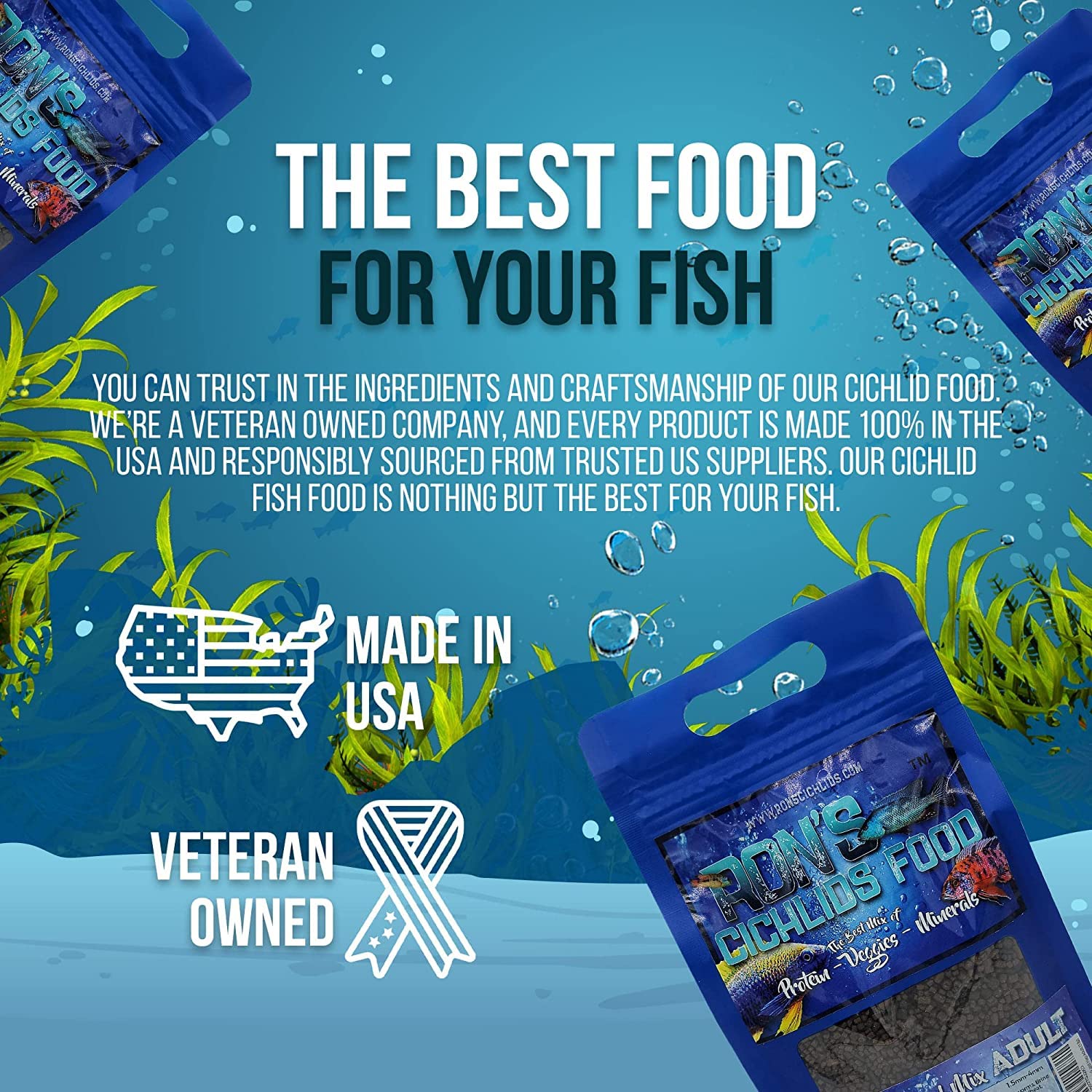 Premium African Cichlid Fish Food Pellets - High Protein Tropical Fish Food with Natural Veggies & Fruits for Healthier, Brighter & Bigger Cichlids - Juvenile Blend 8oz - Ideal for Aquarium & Fish Tank Maintenance