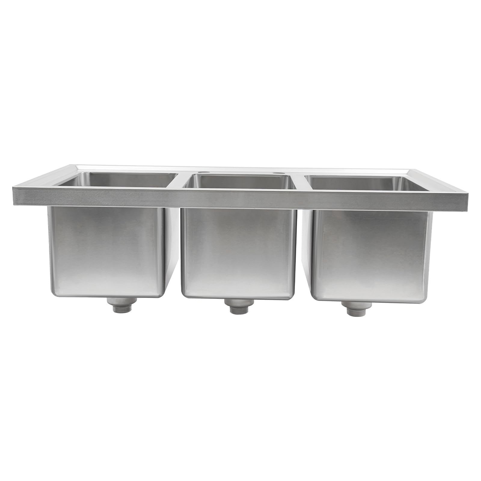 3 Compartment Stainless Steel Drop-In Sink for Commercial Kitchens | 37x18.5x10 Inch Heavy Duty Workstation Sink | Ideal for Restaurants, Catering, and Food Prep Areas