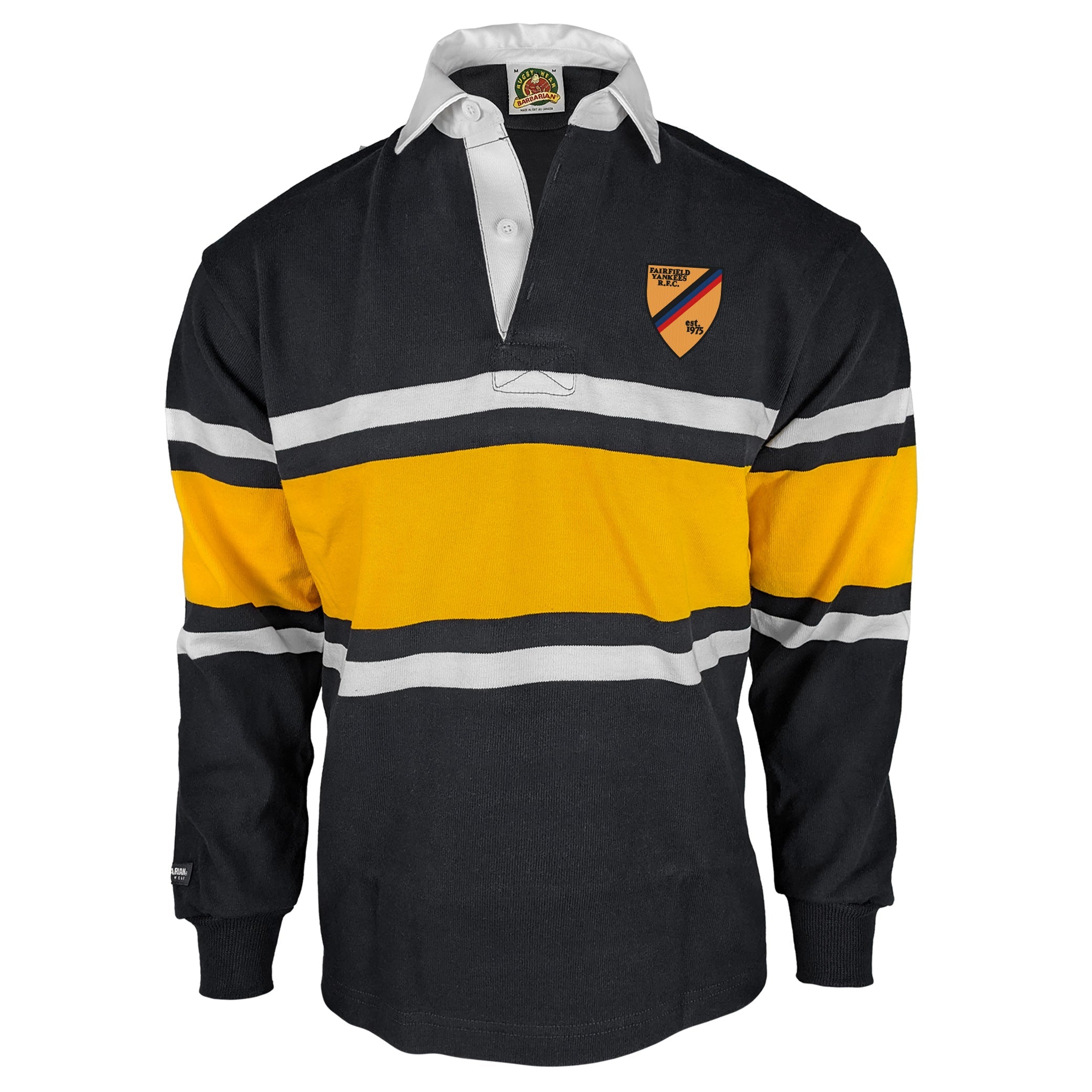 Fairfield Yankees RFC Collegiate Stripe Rugby Jersey - Authentic Vintage Style Rugby Shirt for Men, Perfect for Rugby Matches, Fan Events & Casual Wear