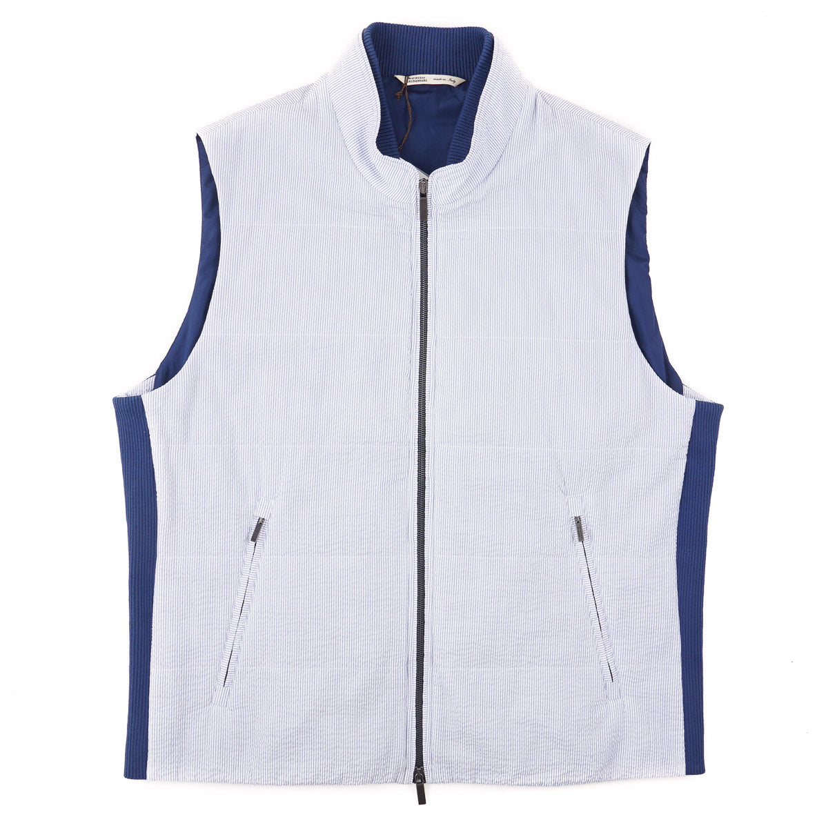 Maurizio Baldassari Men's Seersucker 'Arena' Vest - Lightweight Summer Formal Wear for Weddings & Business Events