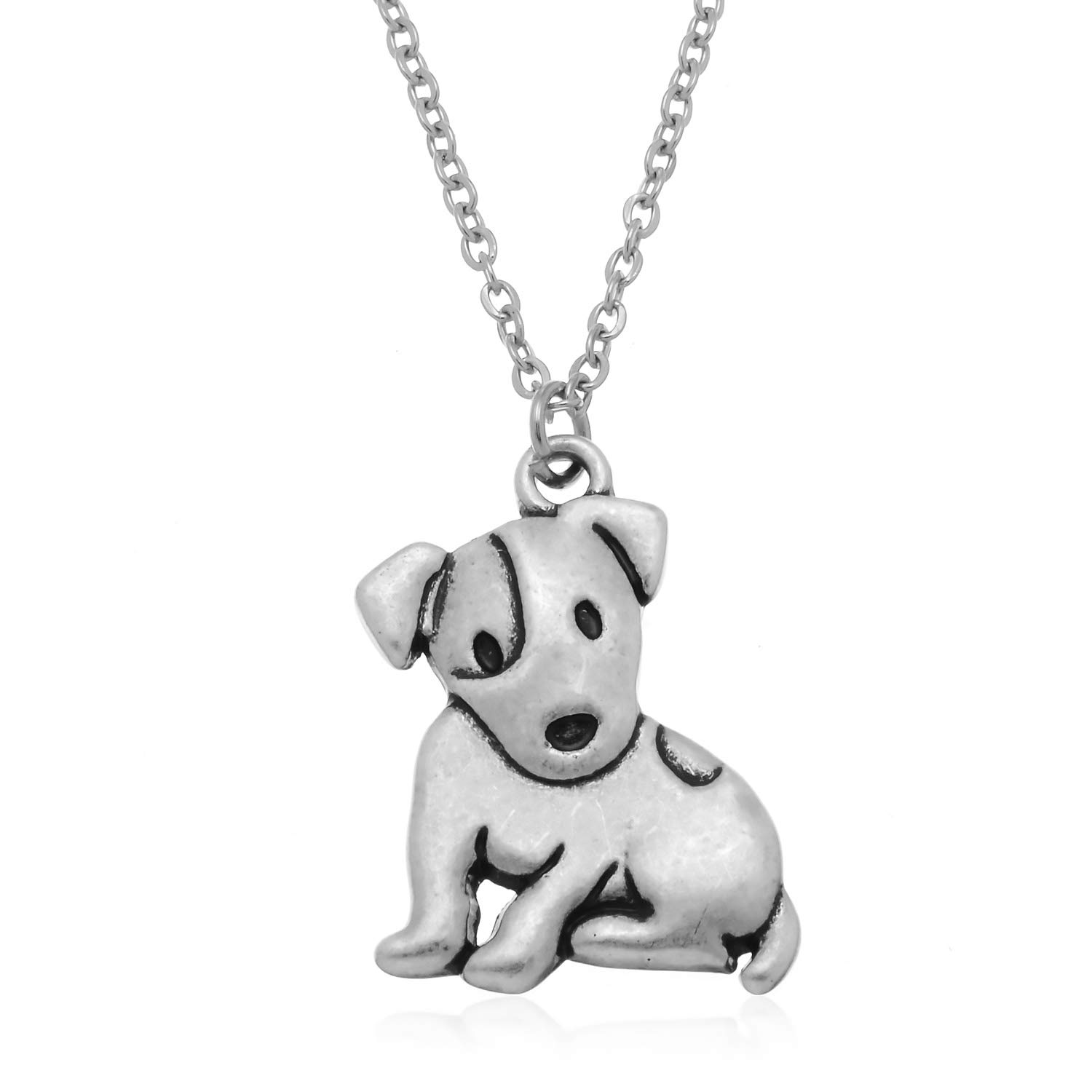 PammyJ Jack Russell Dog Necklace for Women & Girls - 17.5