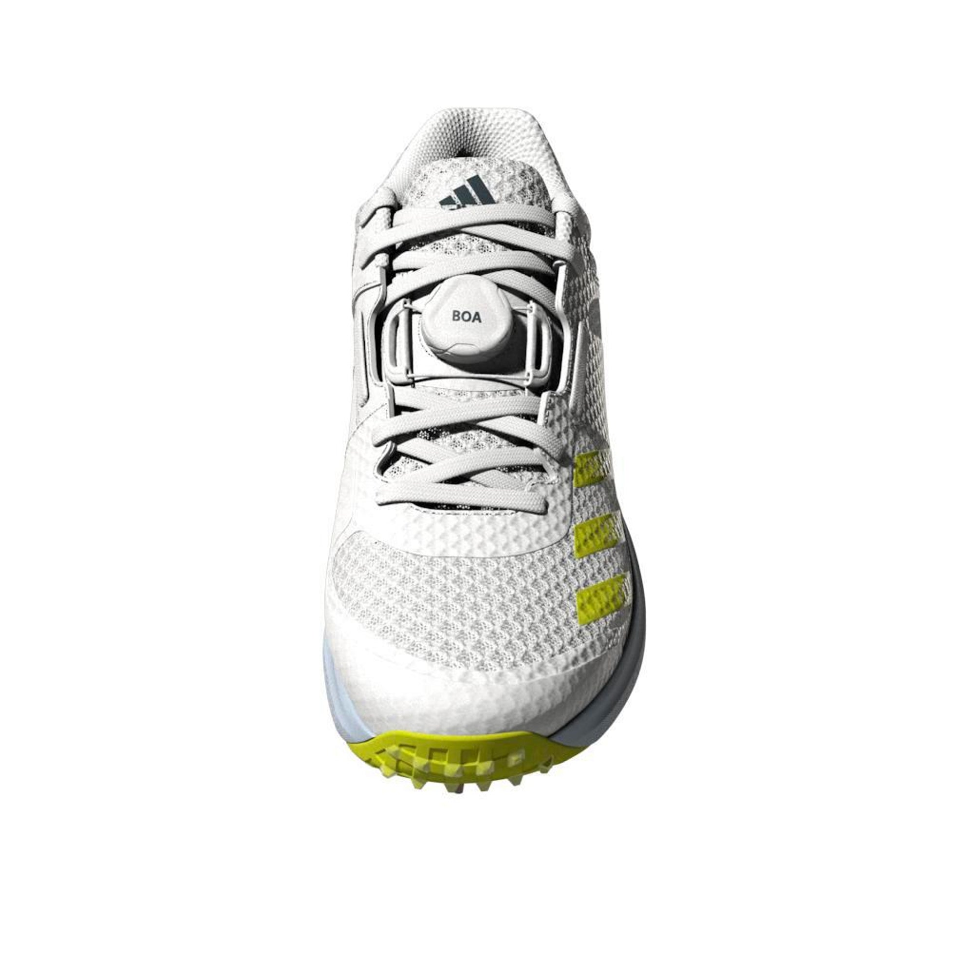 Adidas Adipower Vector MID Cricket Shoes - White & Yellow | High-Performance Cricket Footwear for Matches & Training
