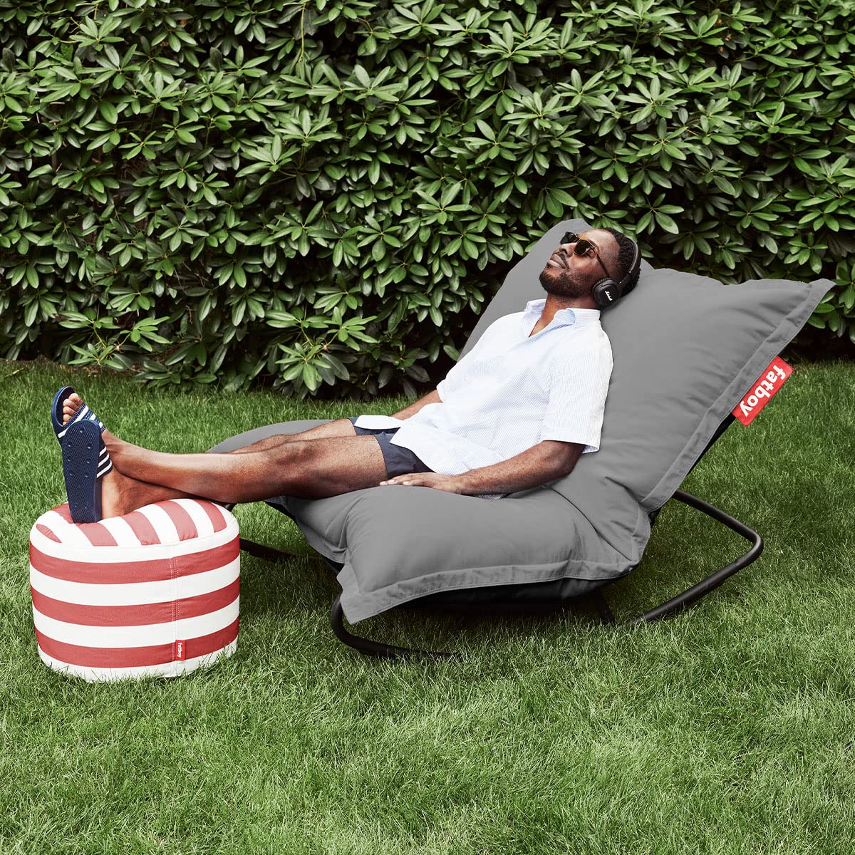 Fatboy Original Outdoor Bean Bag Chair - Rock Grey - Waterproof & Durable Lounge Chair for Patio, Garden, Poolside & Backyard Relaxation