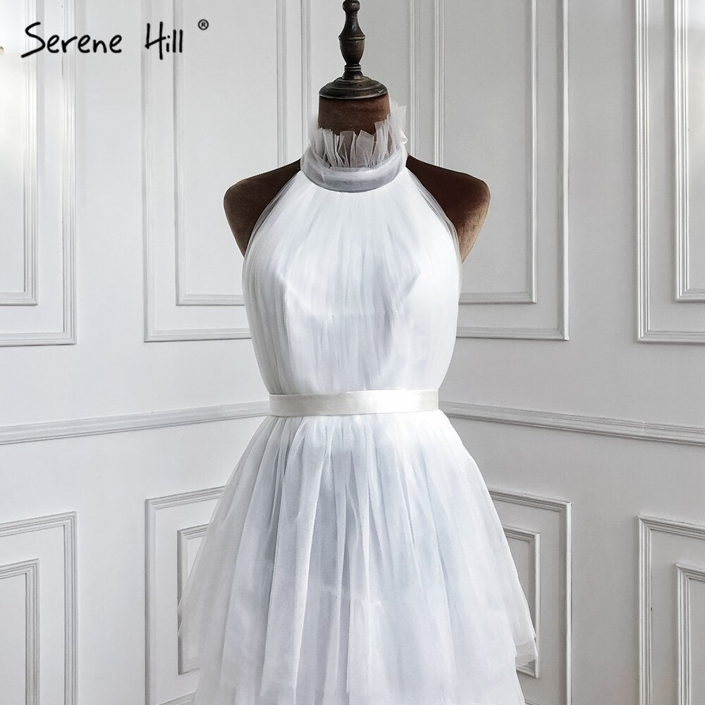 Serene Hill Blush Pink A-Line Evening Dress - Sleeveless Tiered Formal Gown for Prom, Wedding & Special Occasions | Simple Ankle-Length Design 2025 LA70700