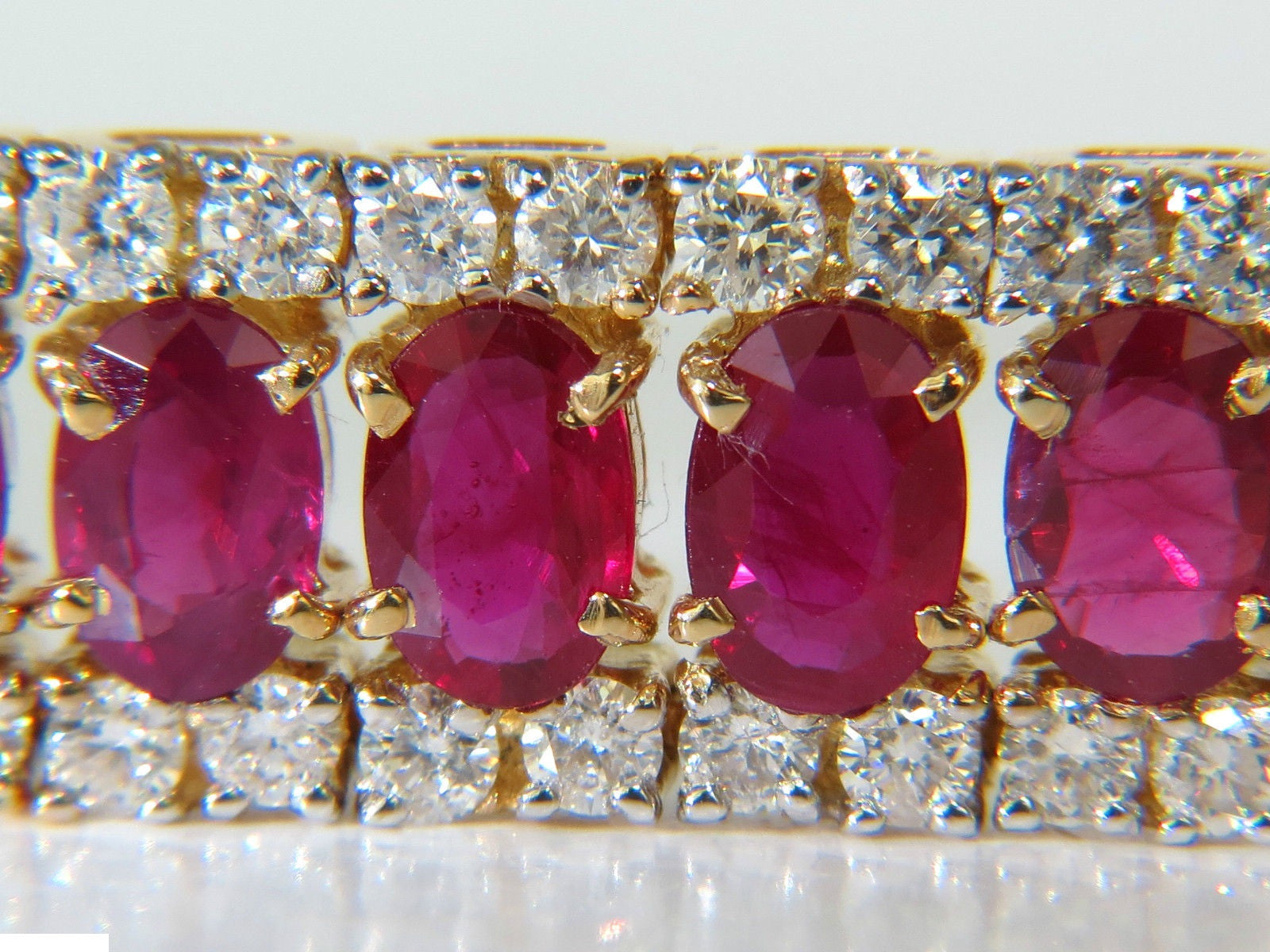 25.13CT Natural Fine Ruby and Diamond Bracelet - Classic Multi-Row Design for Women | Elegant Jewelry Gift for Weddings, Anniversaries & Special Occasions