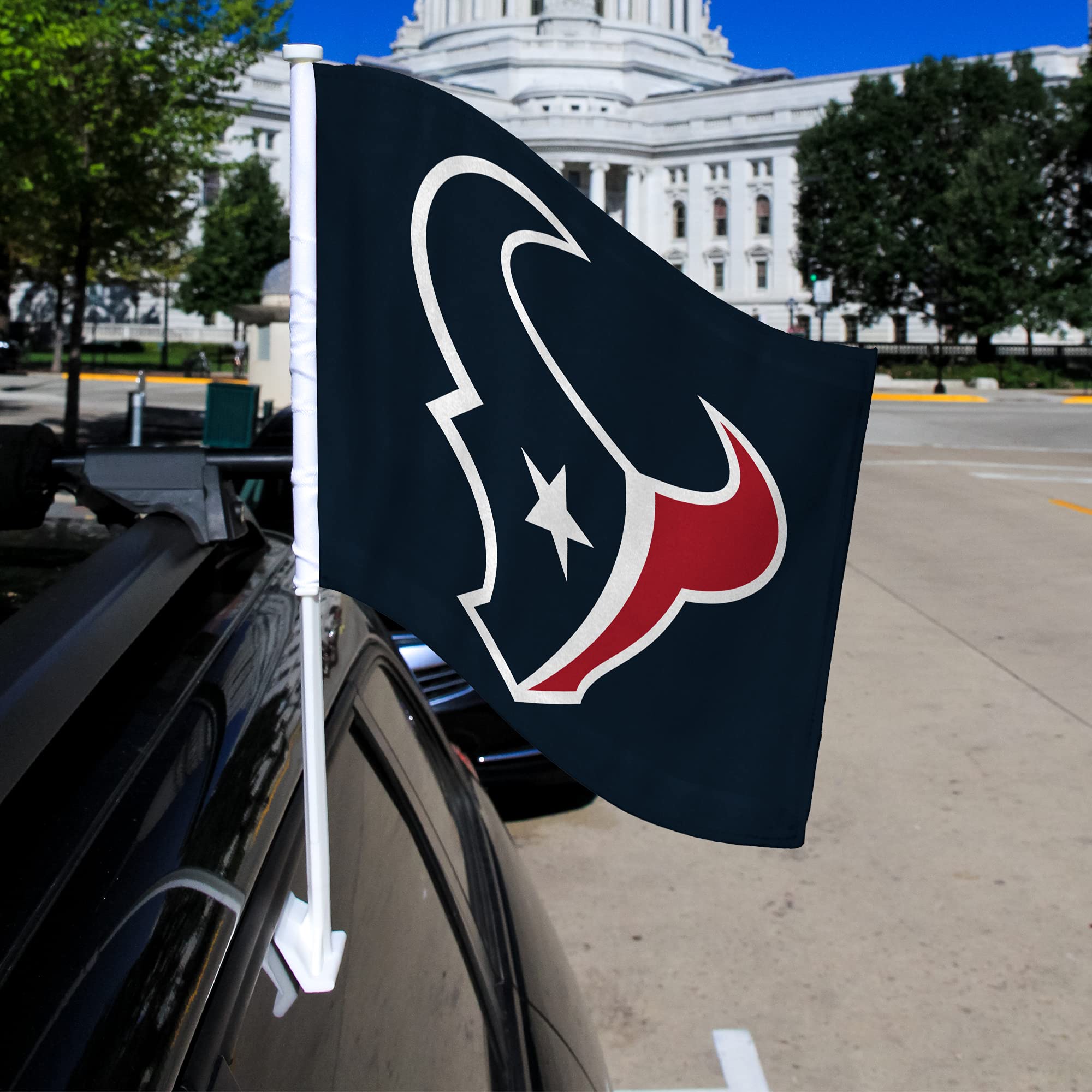 NFL Car Flag Double Sided - Premium Rico Industries Team Logo Car Accessory for Game Day & Tailgating - Show Your Team Spirit While Driving
