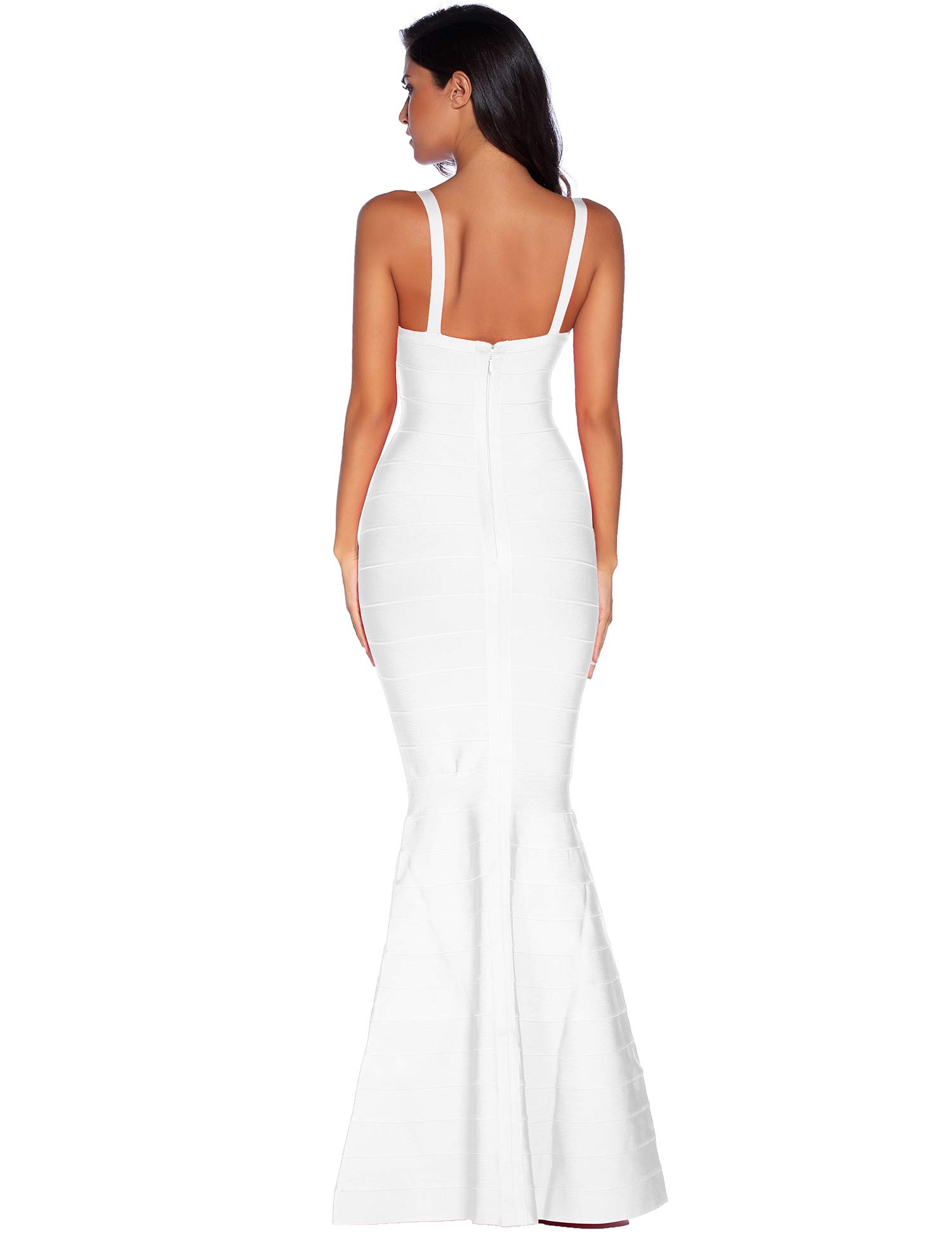 Meilun Women's Sexy Maxi Bandage Dress Fishtail Bodycon Formal Evening Gown for Prom, Party & Night Out - Elegant Long Sleeve Clubwear for Special Occasions