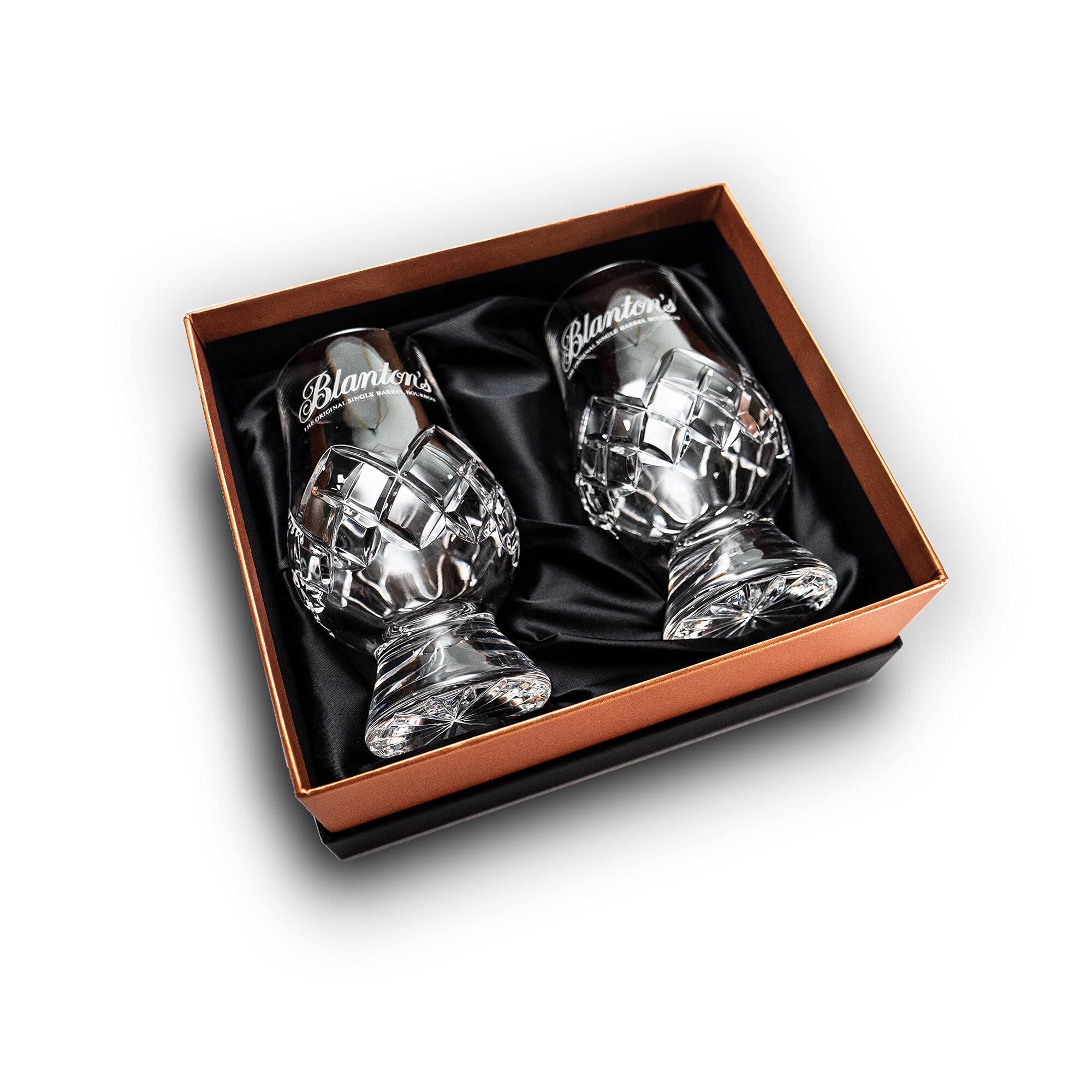 Blanton's Bourbon Whiskey Glencairn Crystal Glass Set - 6-Piece Etched Whiskey Tasting Glasses for Bourbon, Scotch & Whiskey Enthusiasts - Perfect for Home Bars, Tasting Events & Gifts