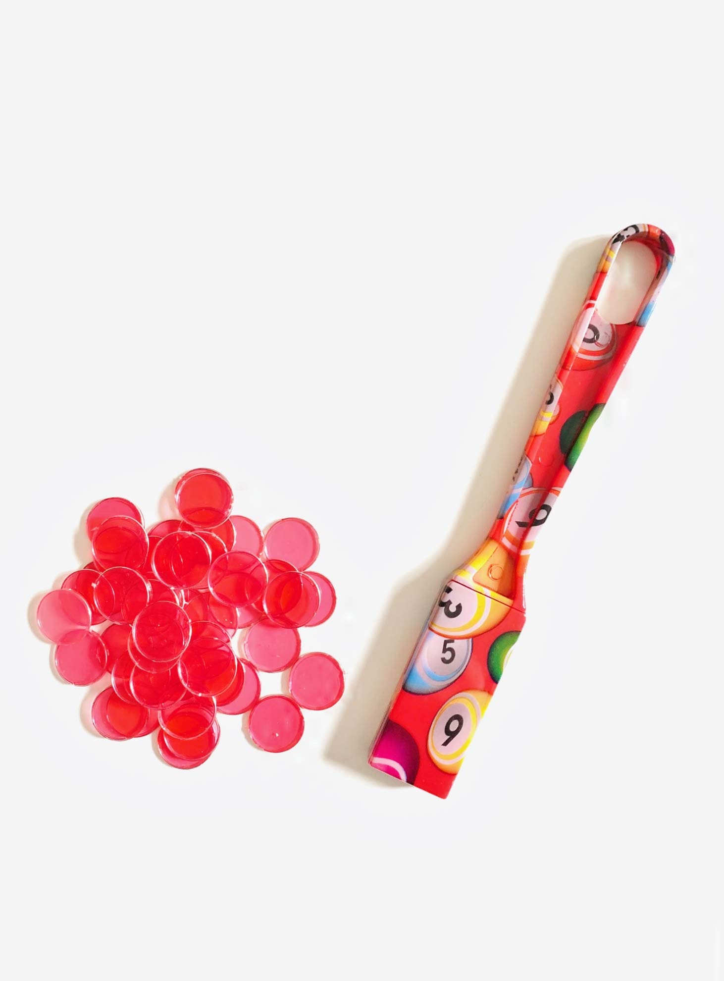 Premium Red Magnetic Bingo Wand with 100 Red Magnetic Chips Set - Perfect for Bingo Games, Casino Nights, and Family Game Nights