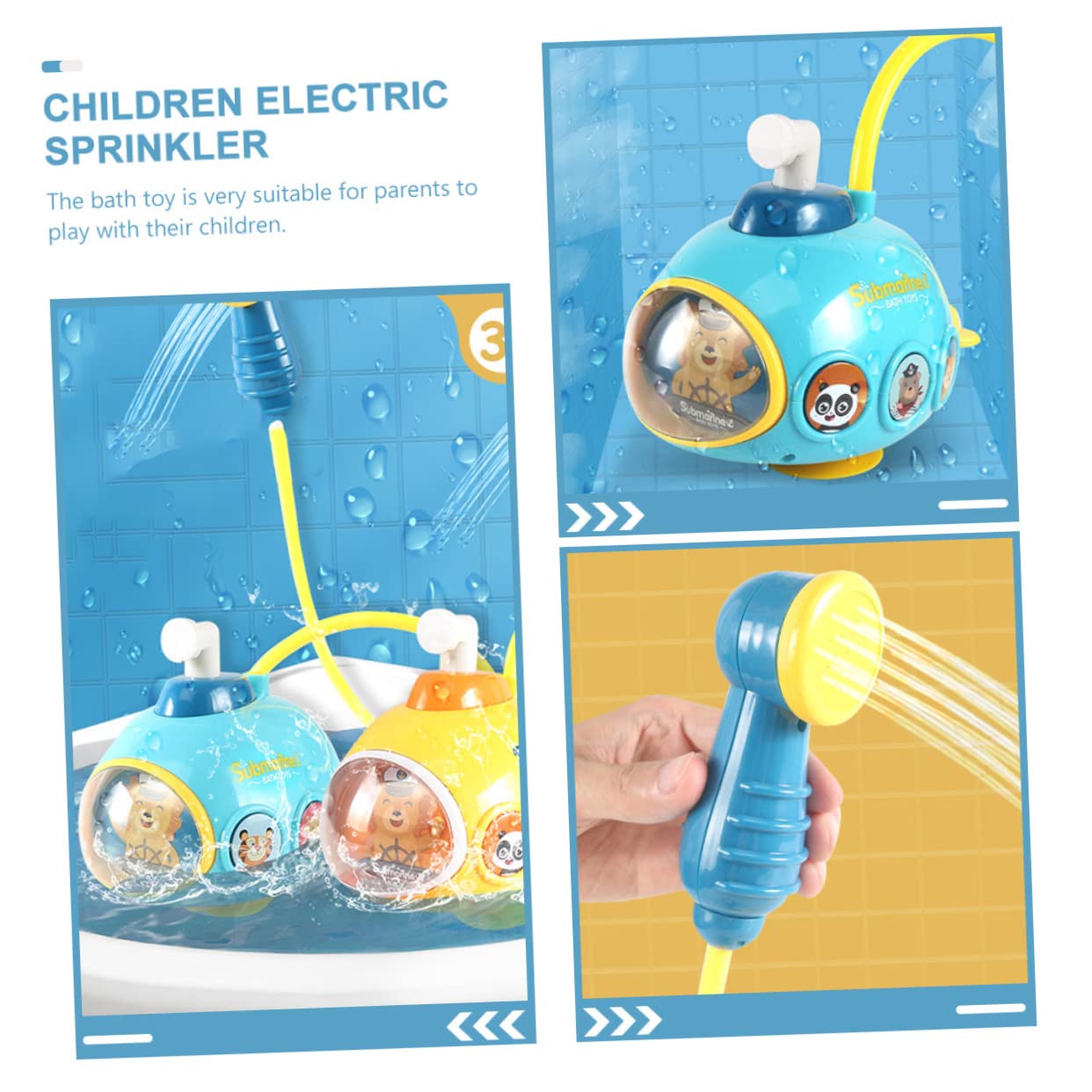 UPKOCH 4-Piece Electric Water Spray Bath Toy Set for Kids - Fun Blue Plastic Shower Toys for Toddlers & Infants - Perfect for Bathtime Play and Sensory Development