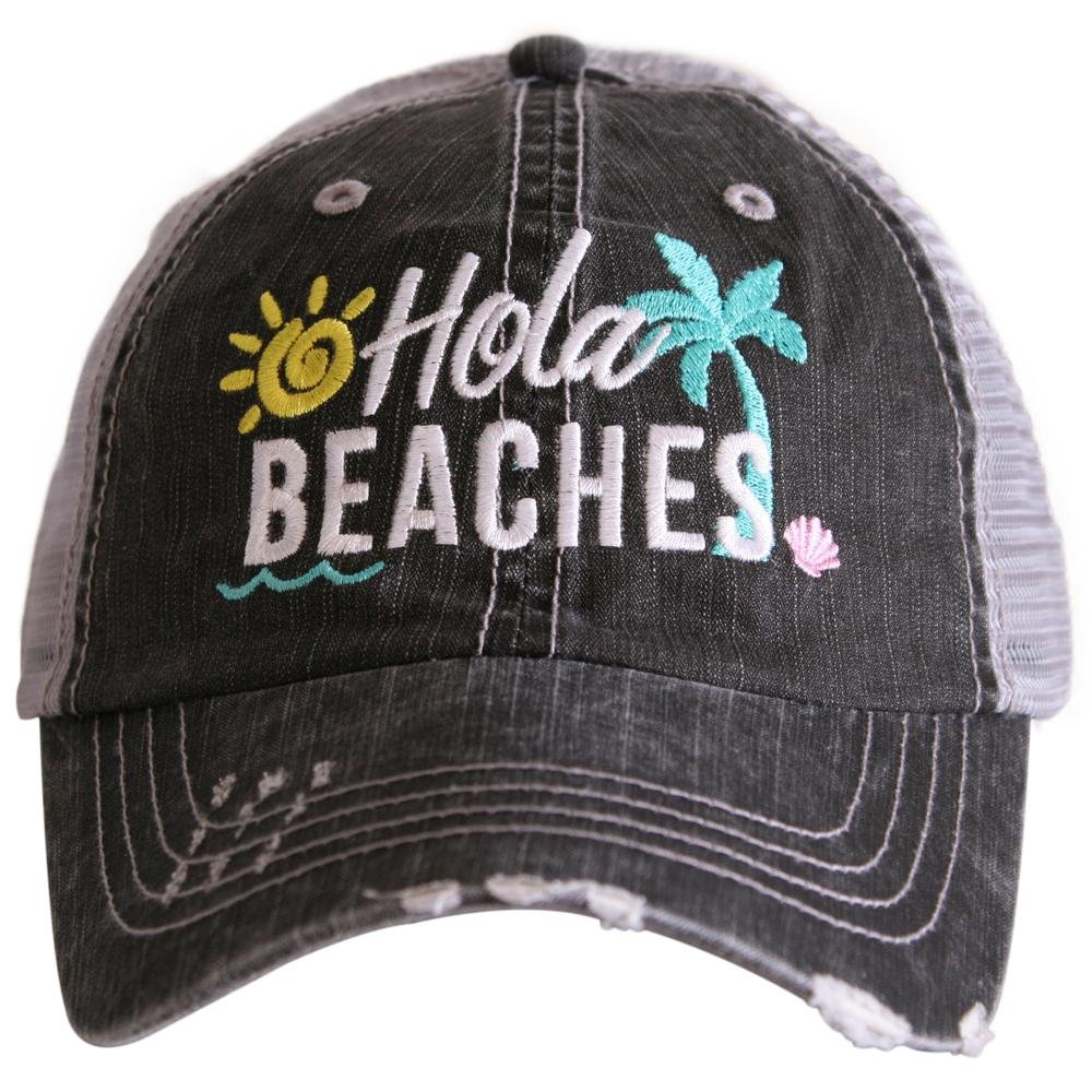 KATYDID Hola Beaches Women's Trucker Hat - Adjustable Snapback Cap for Summer Beach Outfits, Outdoor Activities & Vacation Style