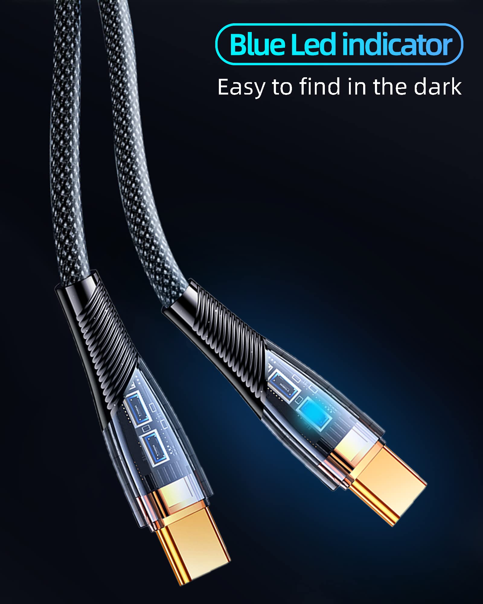 2-Pack 4ft/1.2m USB C to USB C Cable 100W PD Fast Charging, 5A Nylon Braided Type C Cable for Galaxy S22/S21/S20, Note 20, Google Pixel 4/3, iPad Pro, MacBook - Perfect for Home, Office & Travel Charging (Black)