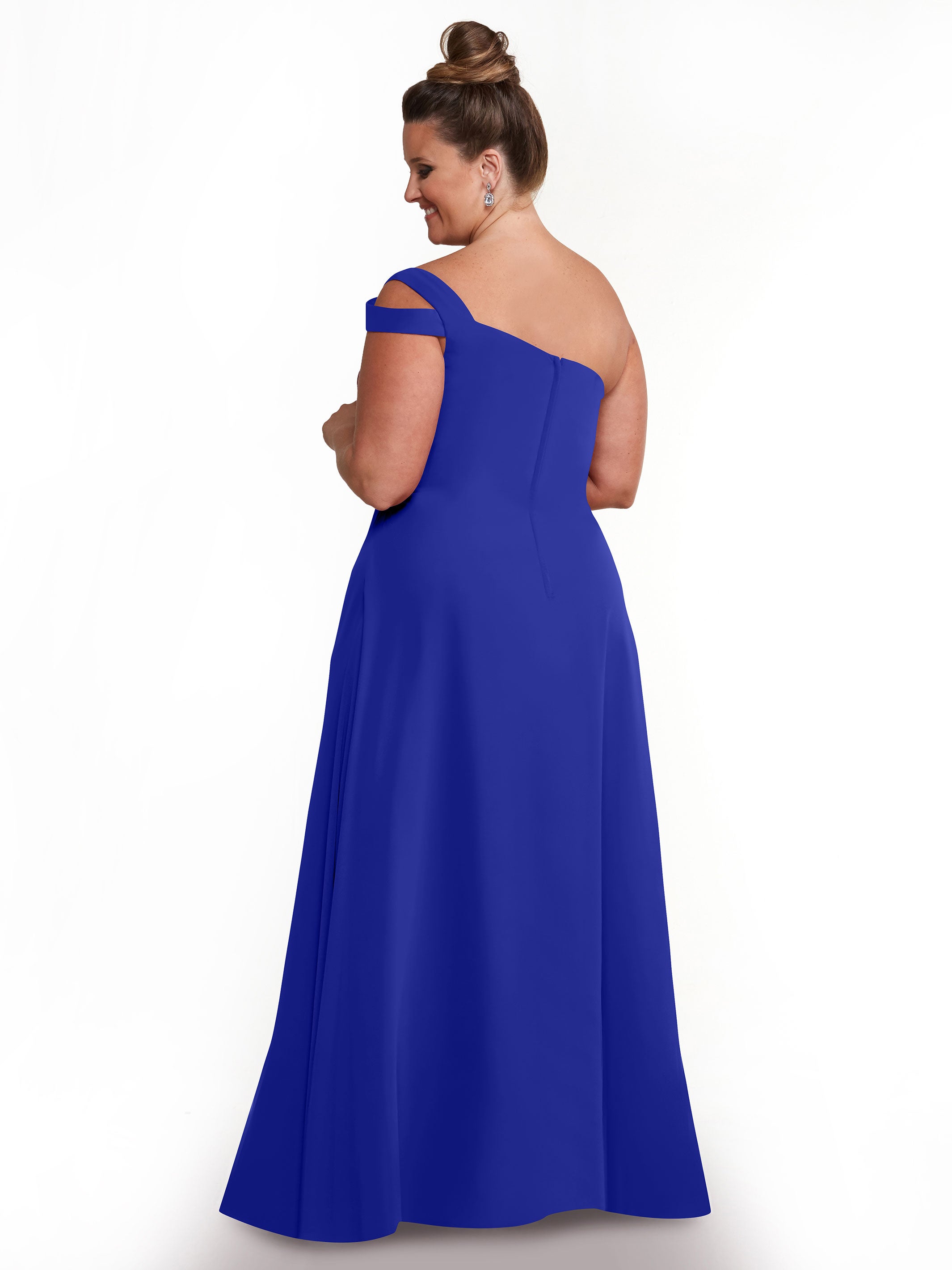Elegant 80139 Chiffon A-Line One Shoulder Bridesmaid Dress with High Slit - Perfect for Weddings, Prom & Formal Events