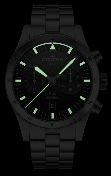 Fortis Flieger F-43 Bicompax Black Men's Pilot Watch - Luxury Swiss Automatic Chronograph for Aviation Enthusiasts & Professional Pilots | Perfect for Daily Wear, Business Meetings & Outdoor Adventures