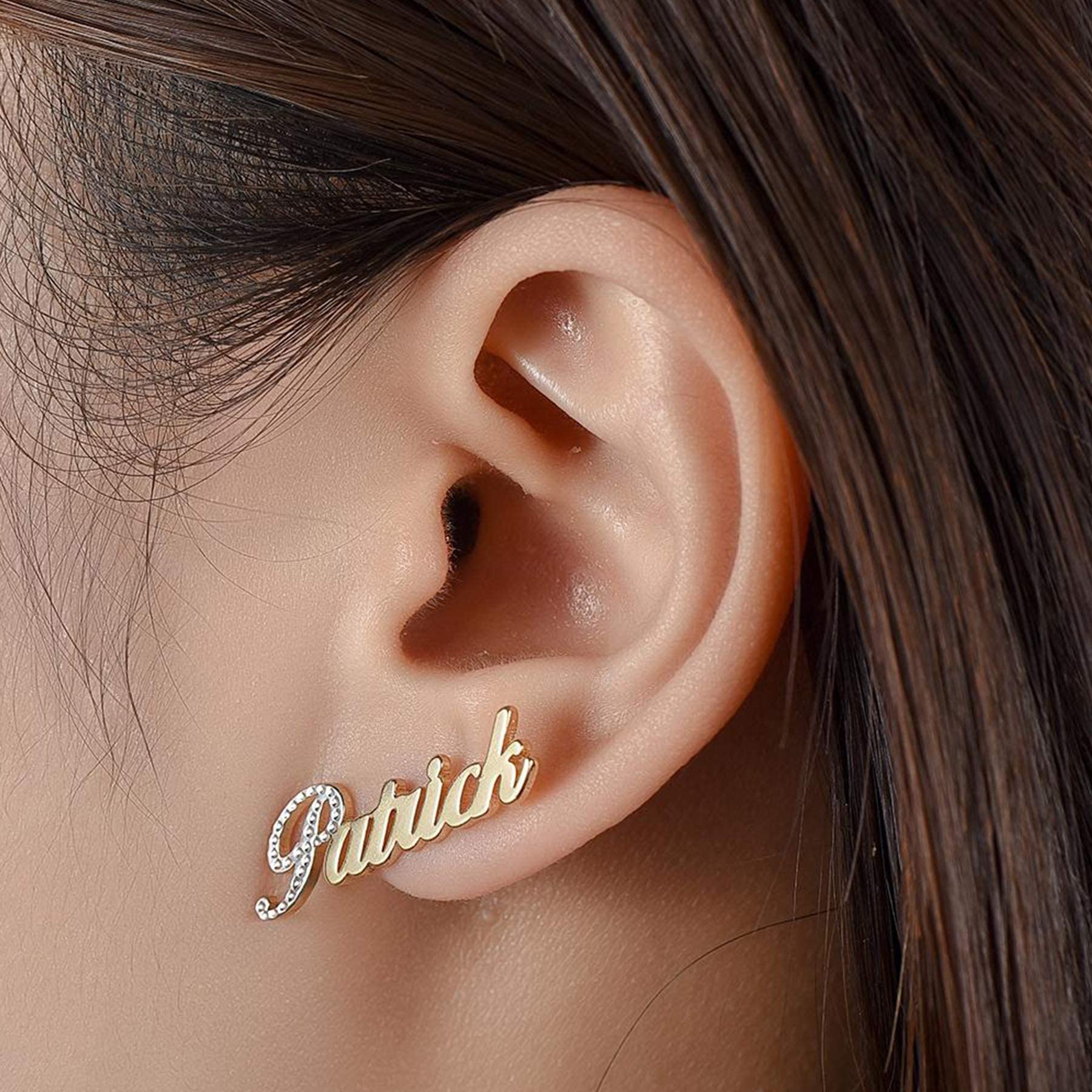 Personalized Name Stud Earrings - Custom 18k Gold Plated Nameplate Earrings for Women | Dainty Jewelry Gift for Birthday, Anniversary & Everyday Wear