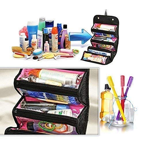 Divik Hanging Travel Toiletry Bag - Waterproof Cosmetic Organizer for Women, Makeup, First Aid, Medicine & Personal Care - Portable Roll Up Storage Pouch (1Pc) - Perfect for Travel, Gym, Camping & Daily Use