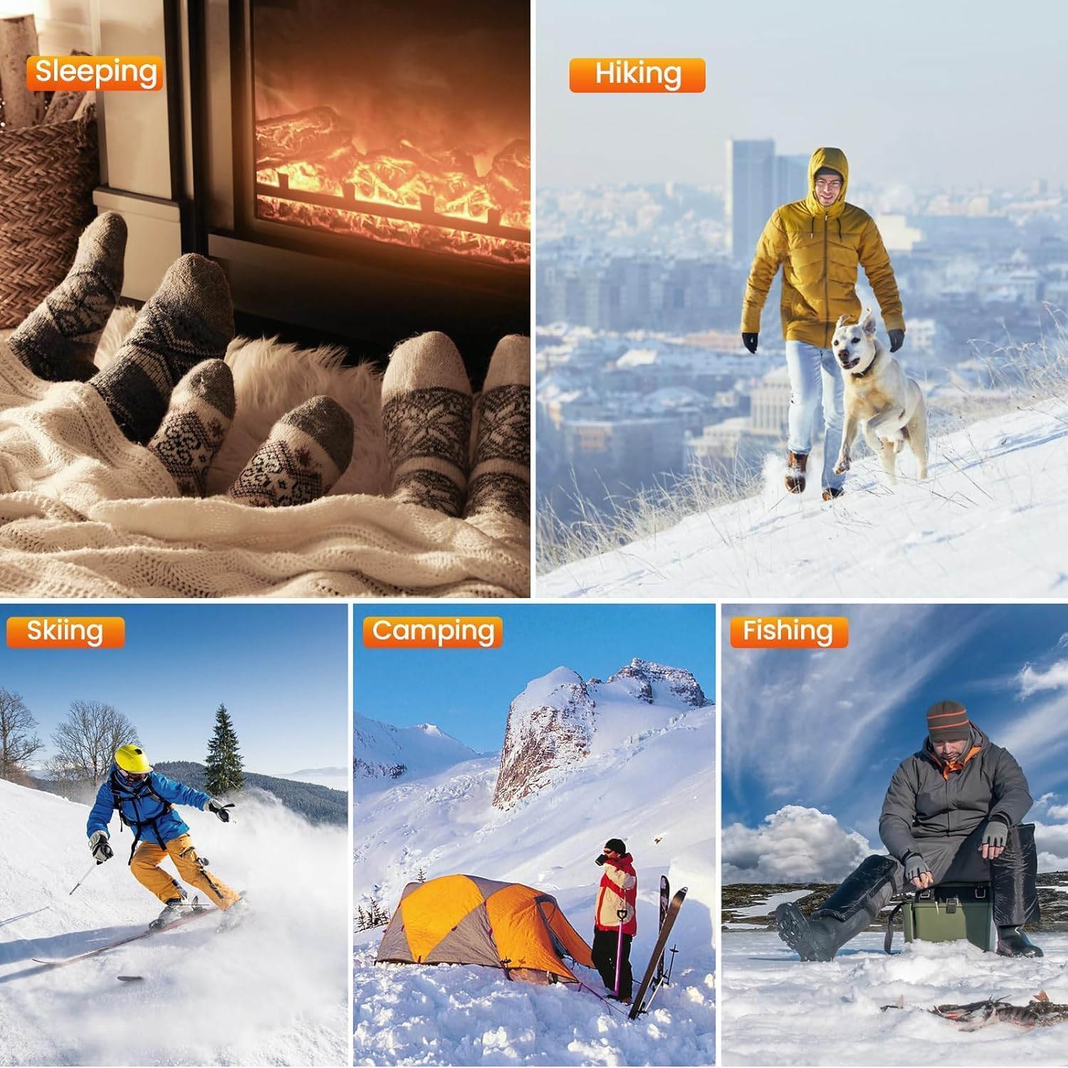 5000mAh Rechargeable Heated Socks for Men & Women - APP Controlled Electric Warm Socks for Winter - Perfect for Hunting, Hiking, Riding & Outdoor Work - Stay Warm in Cold Weather