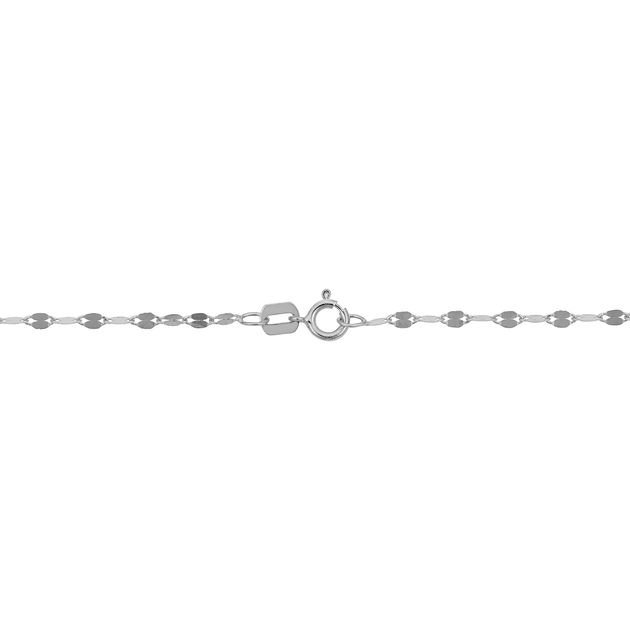 10K White Gold 1.9mm Flat Mirror Link Chain Necklace for Women | Elegant Layering Piece for Everyday Wear & Special Occasions | Kooljewelry