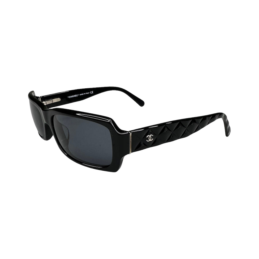Chanel Black Quilted CC Logo Sunglasses for Women - Luxury Designer Shades for Fashion & UV Protection | Perfect for Beach, Driving & Outdoor Activities