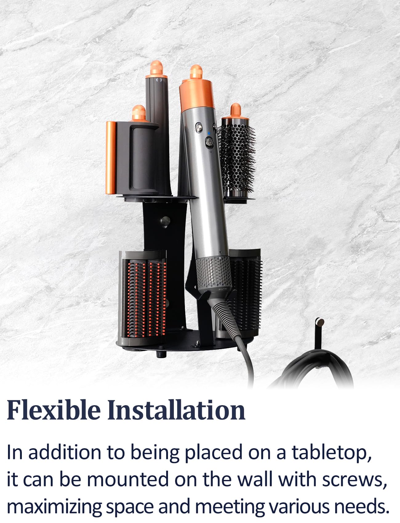 Dyson Airwrap Organizer Stand - Curling Iron Holder & Hair Tool Storage Rack, Wall Mountable Desktop Accessory for Home & Bathroom | Perfect for Salon-Style Styling & Clutter-Free Vanity Organization
