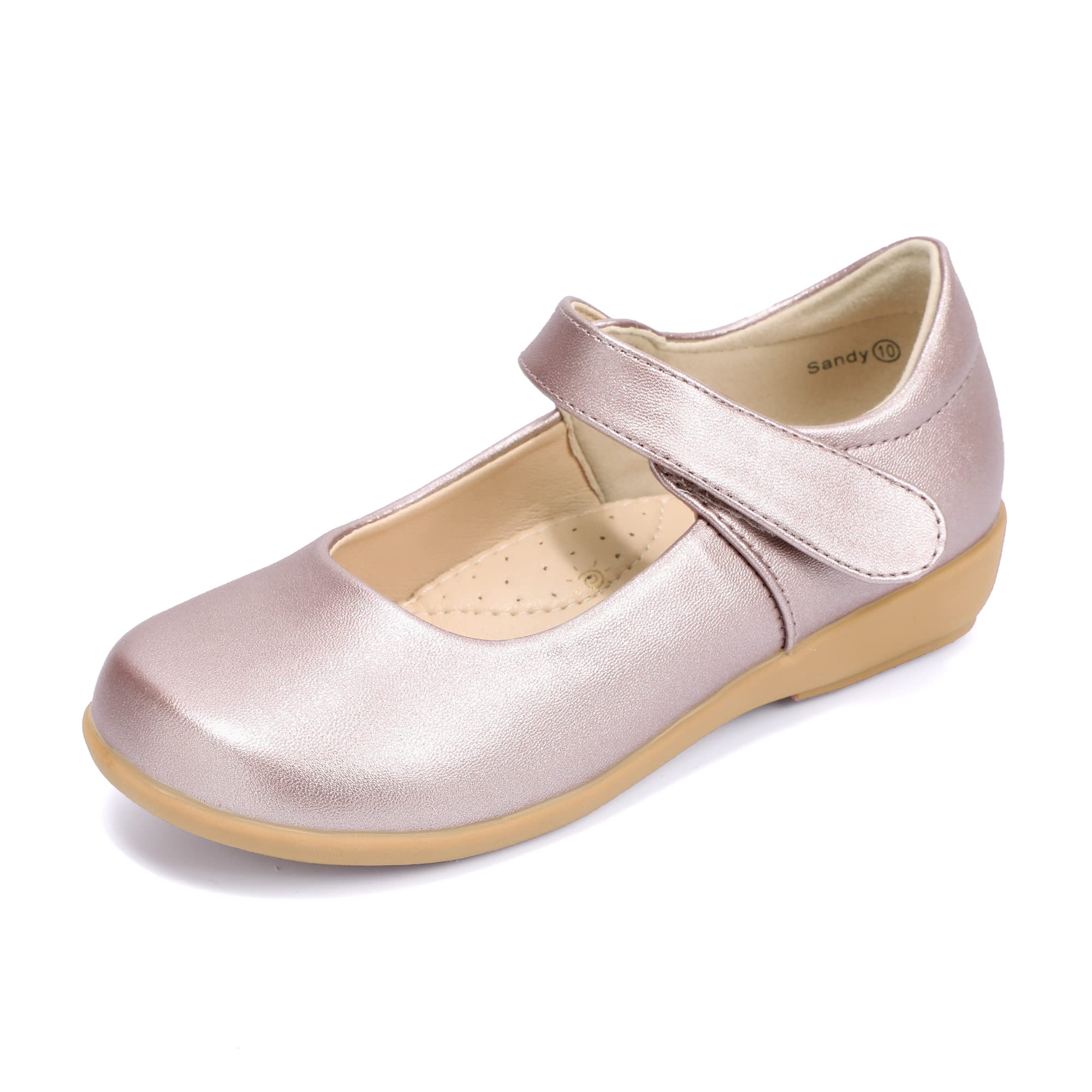 PANDANINJIA Mary Jane School Shoes for Girls - Comfortable Dress Flats for Toddler, Little Kid & Big Kid - Perfect for School Uniforms, Parties & Everyday Wear