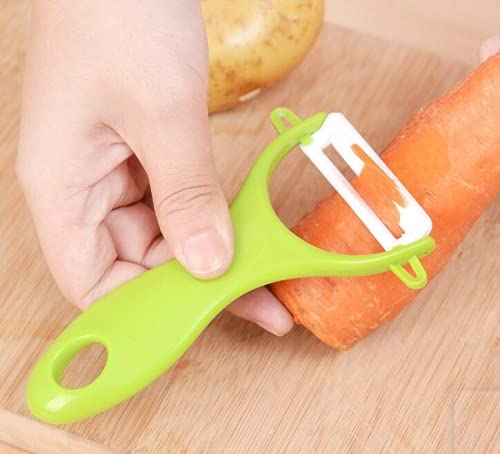 4-Piece Ceramic Peeler Set - Sharp Stainless Steel Blade for Peeling Vegetables, Fruits, Potatoes, Cucumbers & Apples | Perfect for Kitchen Use, Camping & Travel