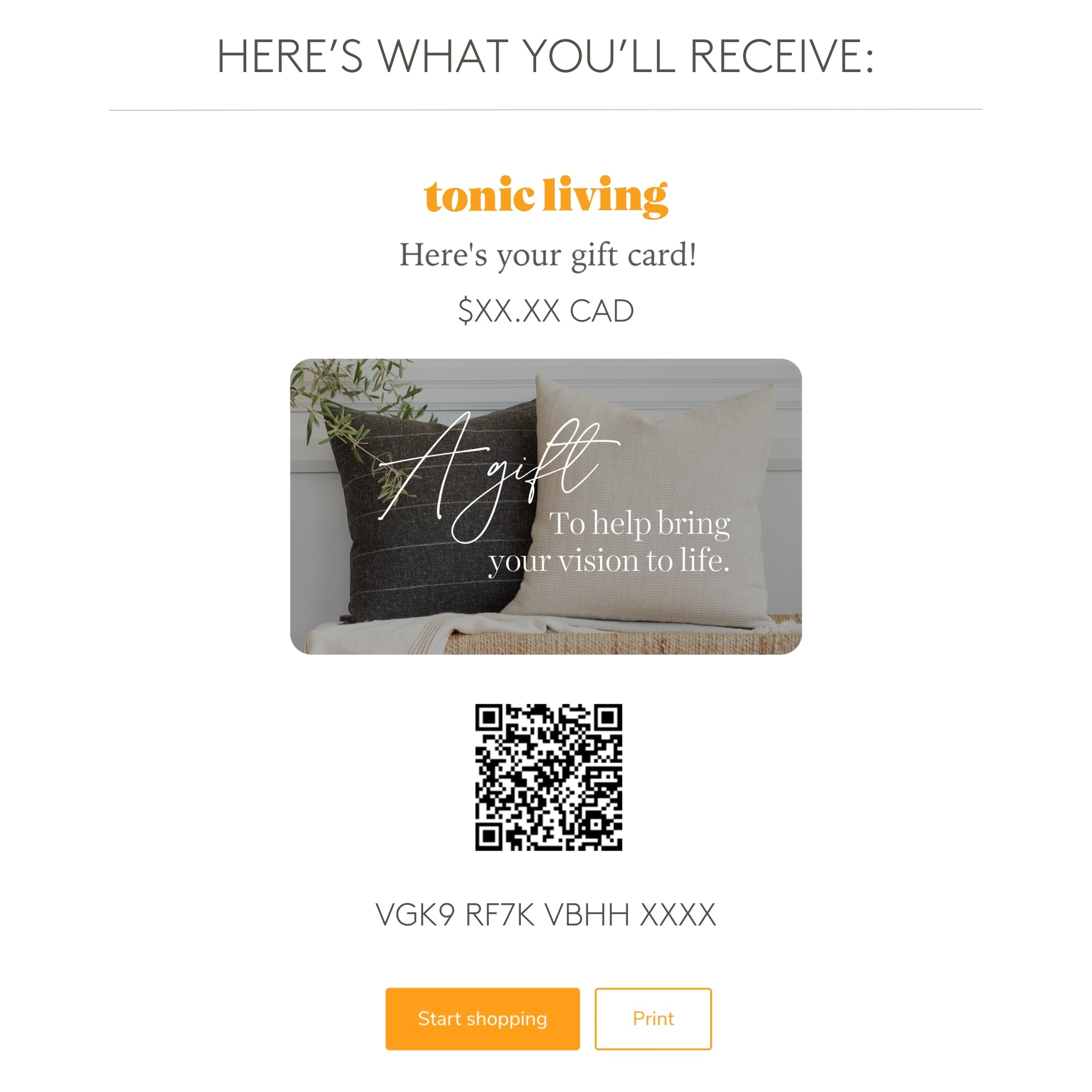 Tonic Living Gift Card - Perfect for Home Decor, Housewarming & Special Occasions | Online Gift Card for Friends & Family
