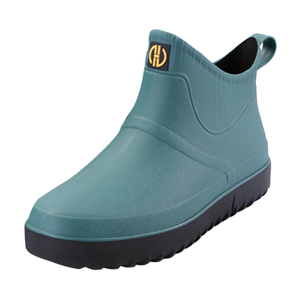 **Nvtuuer Men's Waterproof Ankle Rain Boots - Non-Slip Rubber Garden Shoes for Fishing, Hiking & Outdoor Work - Comfortable & Durable Footwear for Wet Conditions**