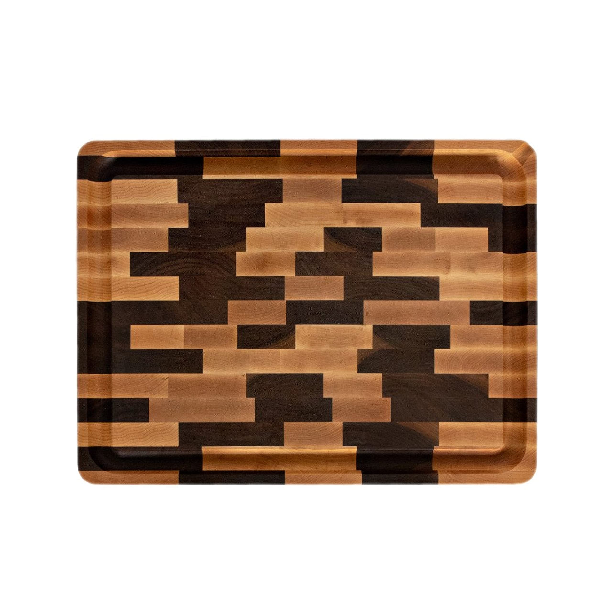 Premium End Grain Walnut & Maple Cutting Board with Juice Channel - 18