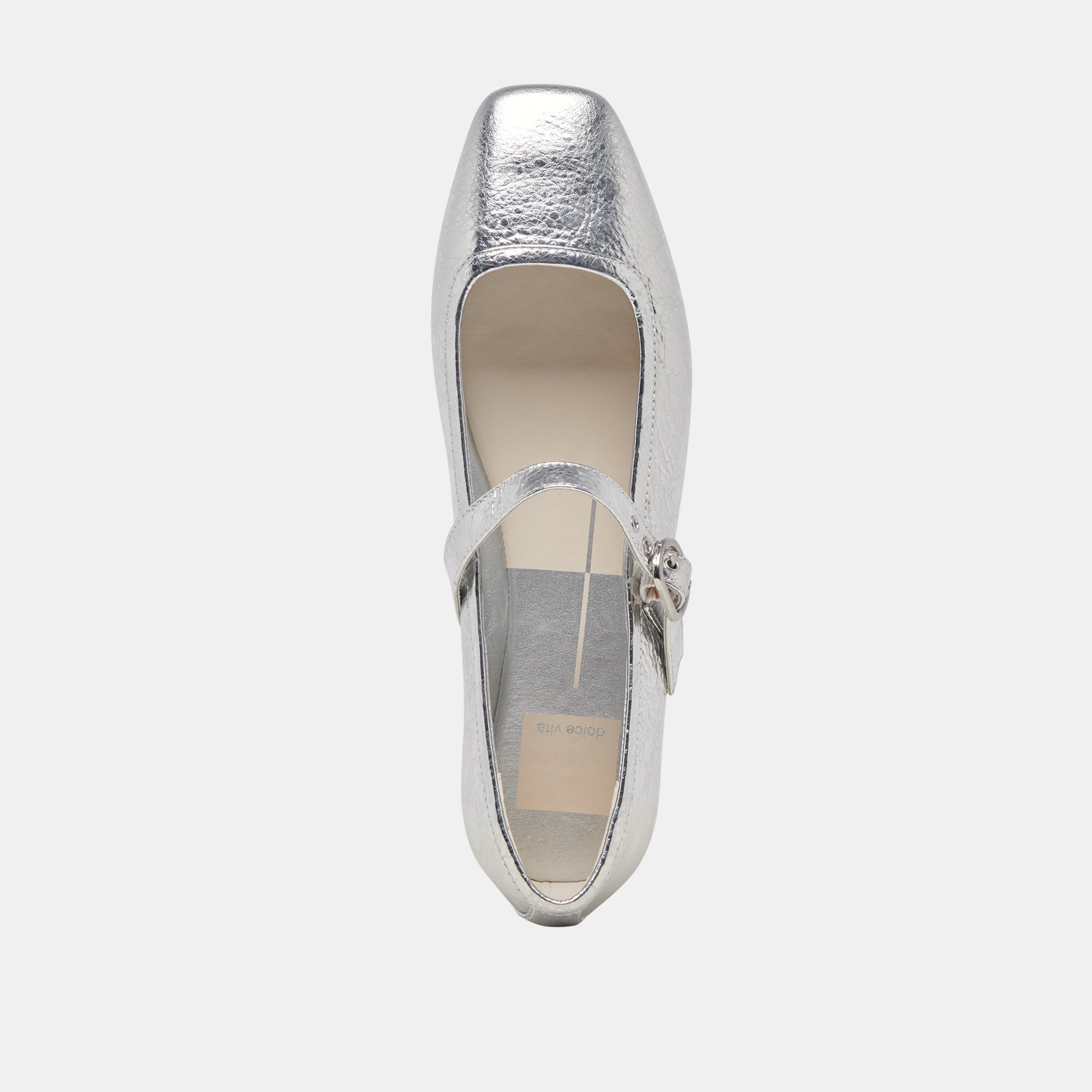 RODNI Women's Silver Distressed Leather Ballet Flats - Comfortable & Stylish for Work, Casual Outfits & Everyday Wear