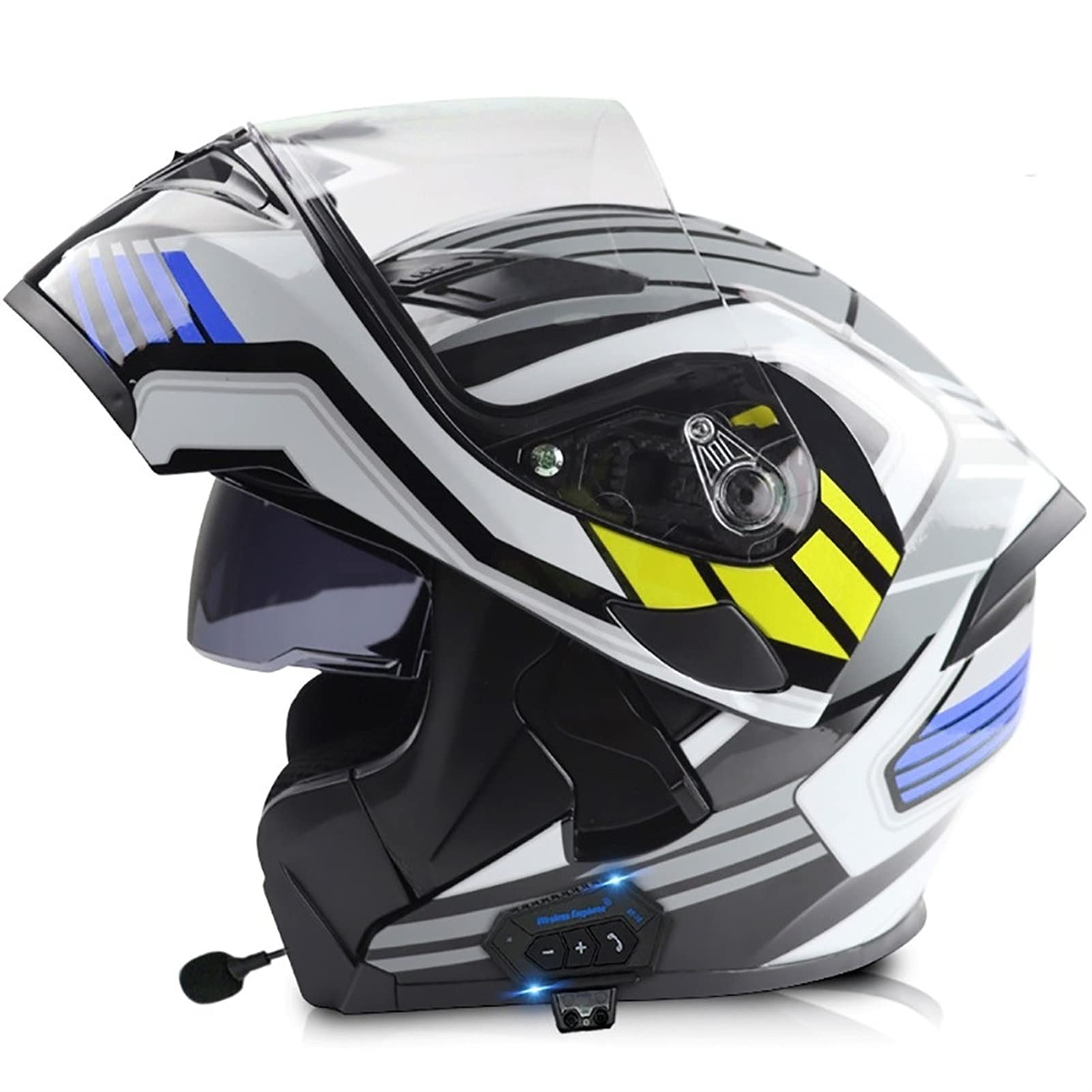 ZYTOSETR Motorcycle Bluetooth Helmet - DOT/ECE Certified Full Face Modular Flip-Up Helmet with Built-in Bluetooth Headset, Anti-Fog Dual Visors for Men & Women (57-64cm) - Perfect for Commuting, Touring & Scooter Rides