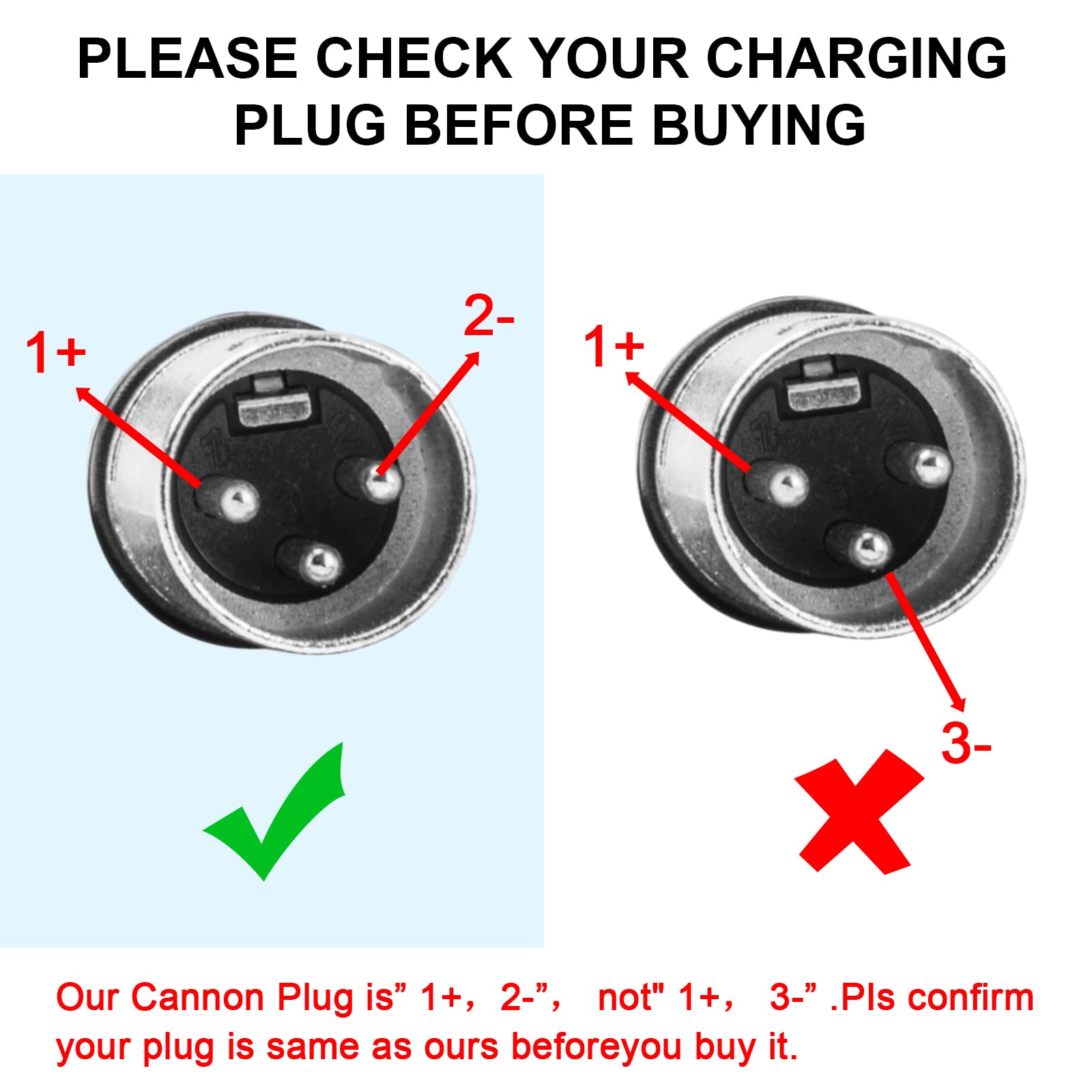 36V 42V 2A Lithium Battery Charger for Electric Bikes - 10 Series Male 3-Pin XLR Connector - Perfect for E-Bike, Scooter & Mobility Scooter Charging
