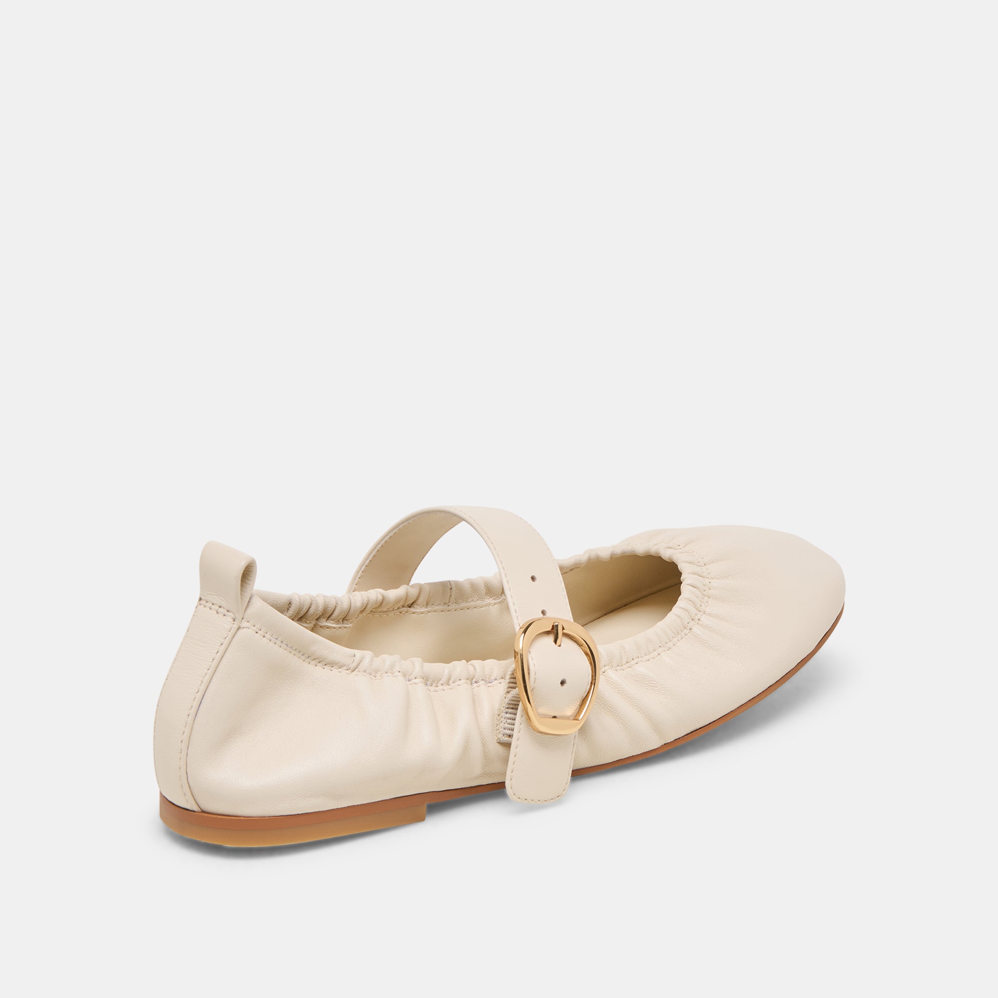 CAELY Women's Leather Ballet Flats - Comfortable & Stylish Bone Color Shoes for Work, Travel & Everyday Wear