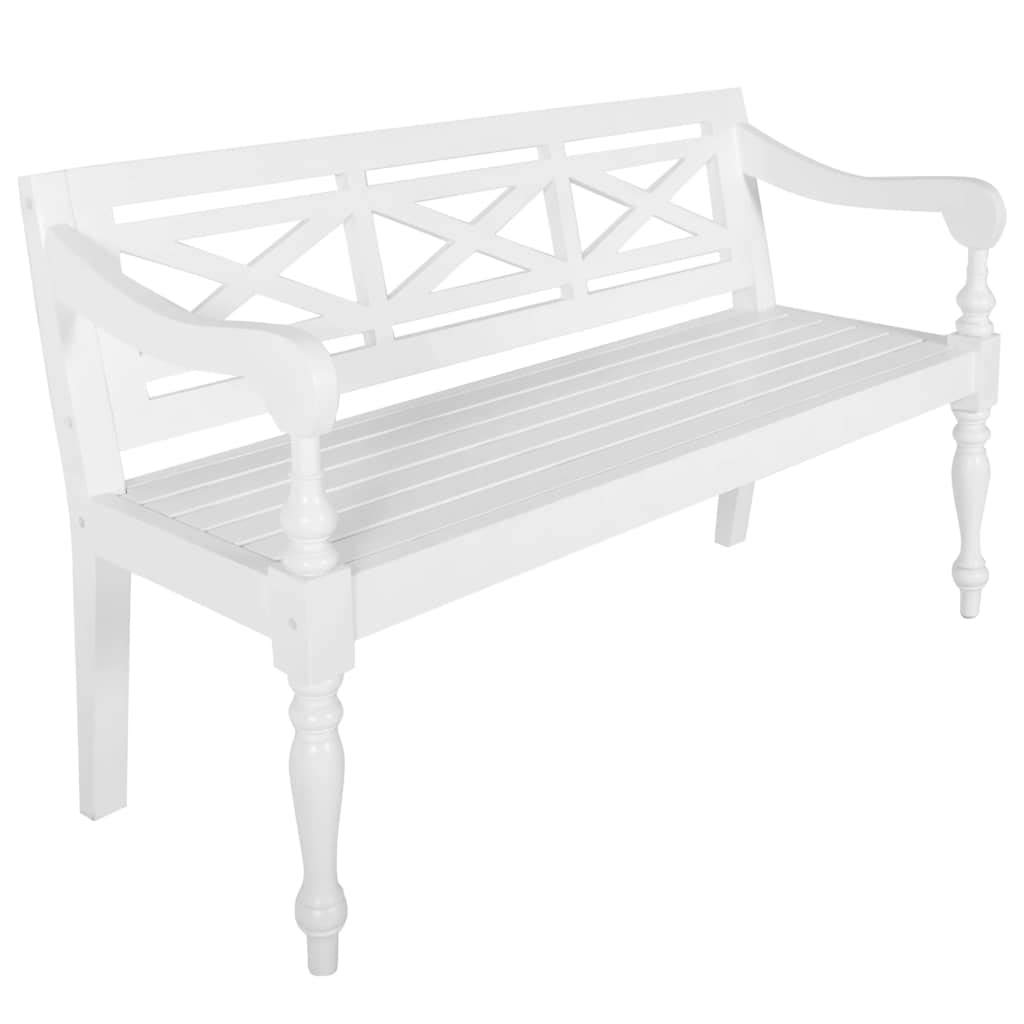 vidaXL Entryway Decor Bench - Classic Mahogany Wood Hallway Bench with Ample Seating (53.5 Inch, White) | Perfect for Dressing Rooms, Dining Rooms & Foyer Decor