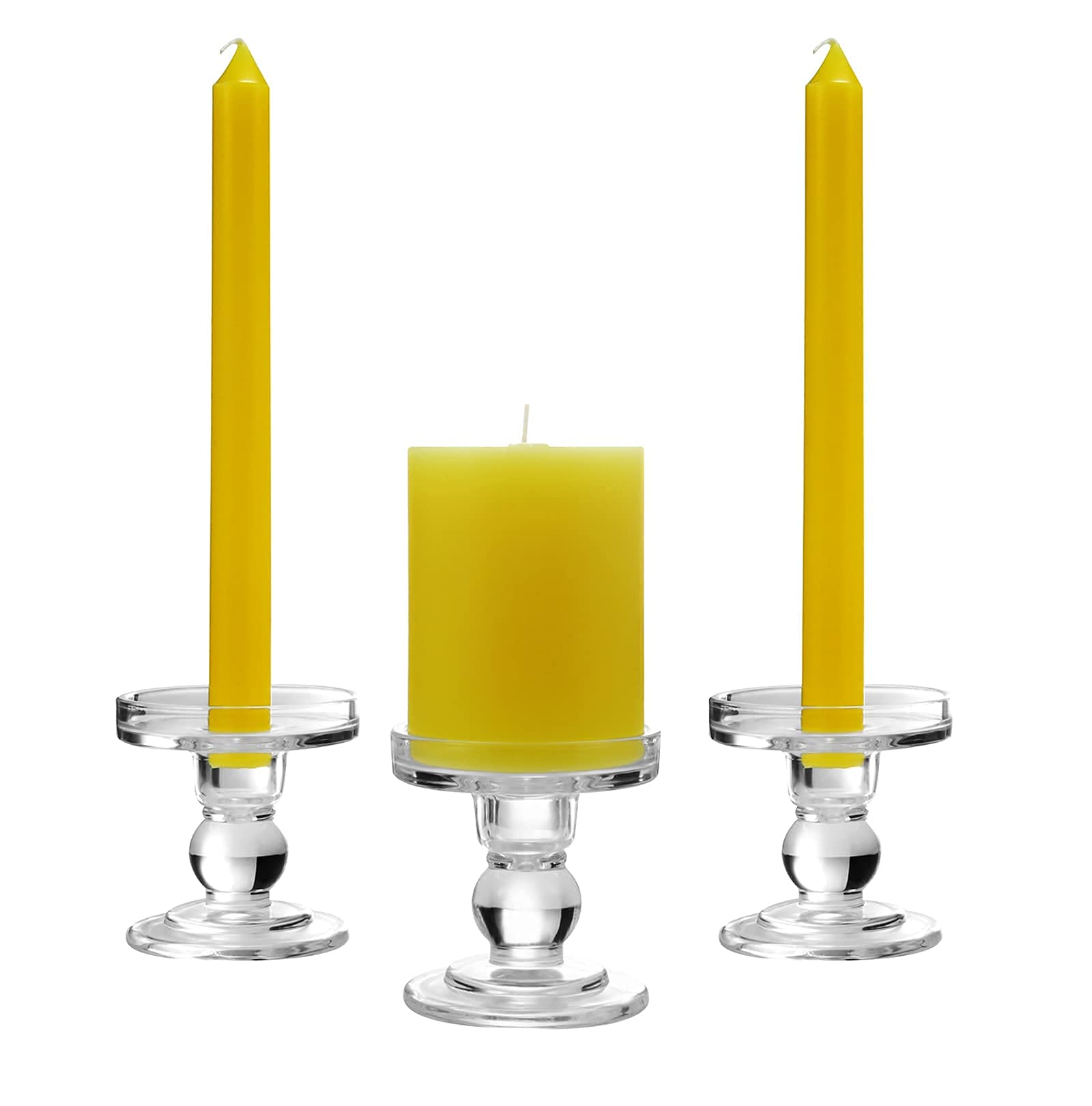 Elegant Glass Candle Holders - Set of 3 for 3