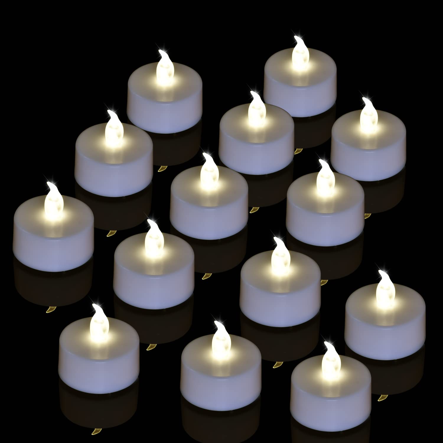 Brigle LED Tea Lights - 24 Pack Battery Operated Flameless Candles Warm White - Perfect for Wedding Decor, Home Decoration, Christmas & Birthday Party - Creates Cozy Ambiance for Dining, Spa, Romantic Nights