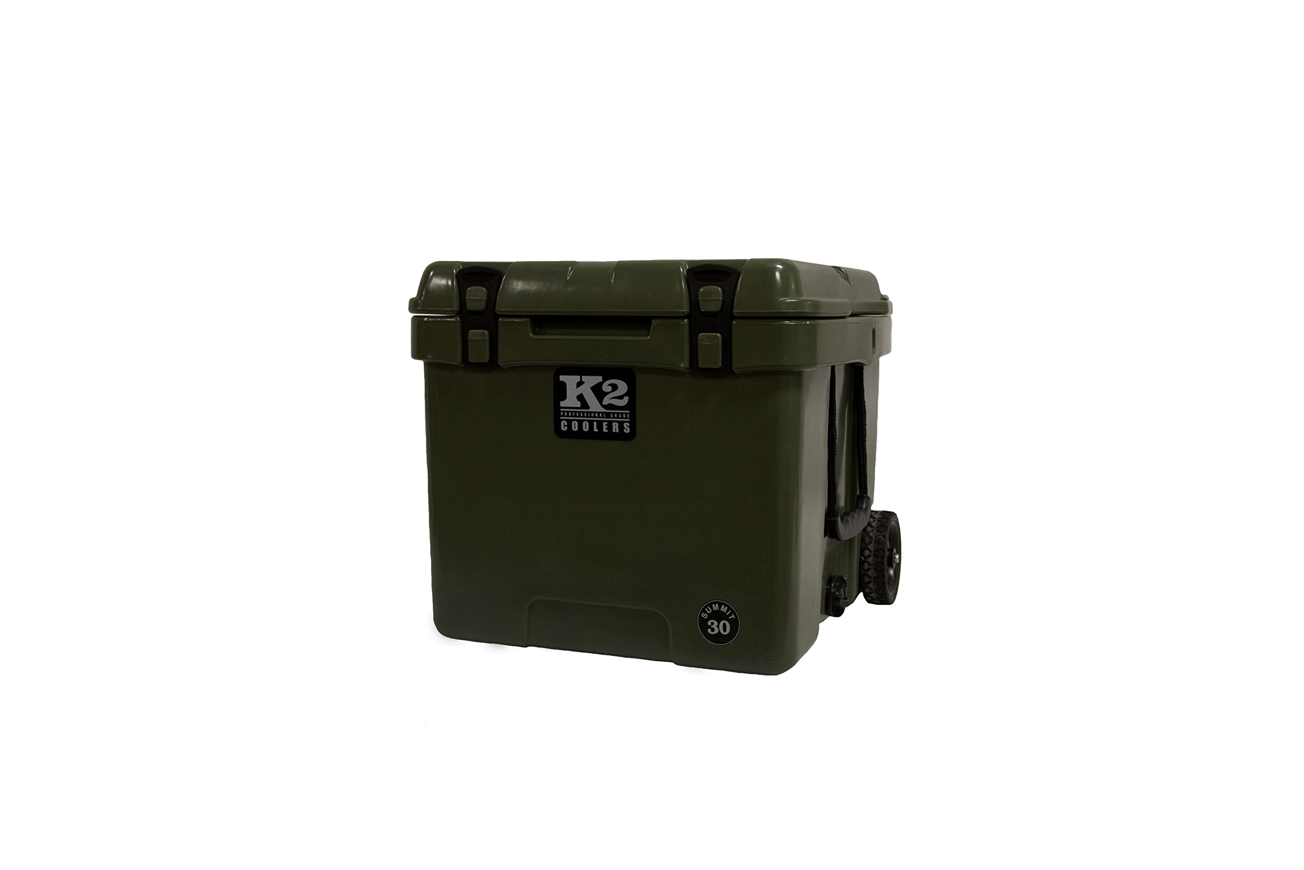 K2 Coolers Summit Wheeled 30 Cooler - Heavy Duty Rolling Cooler for Camping, Beach, Tailgating & Outdoor Adventures - 30 Quart Insulated Cooler with Wheels