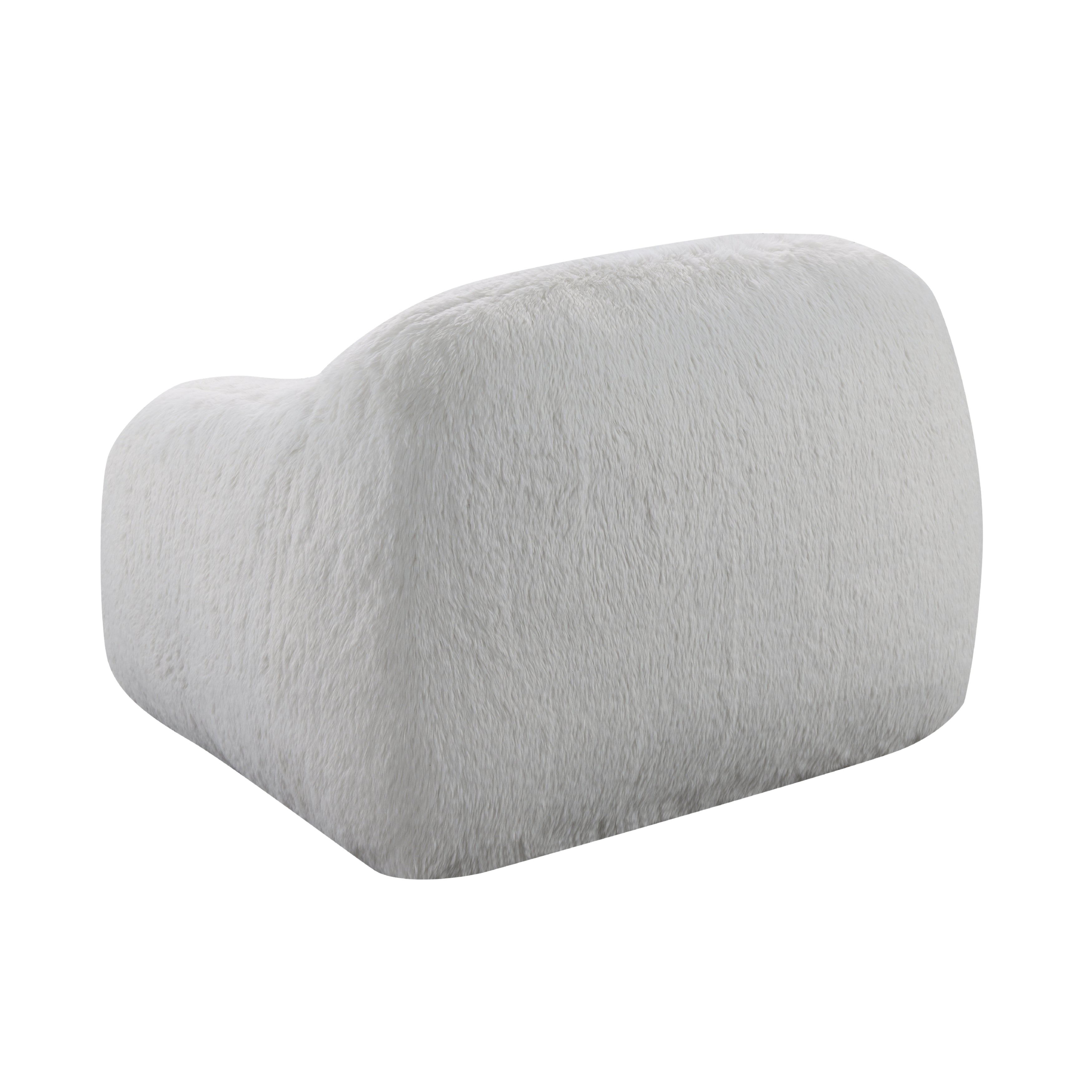 Adell Polar Bear Faux Fur Swivel Cuddle Chair - Roundhill Furniture - Cozy Rotating Accent Chair for Living Room, Bedroom & Nursery - Perfect for Relaxing, Reading & Lounging