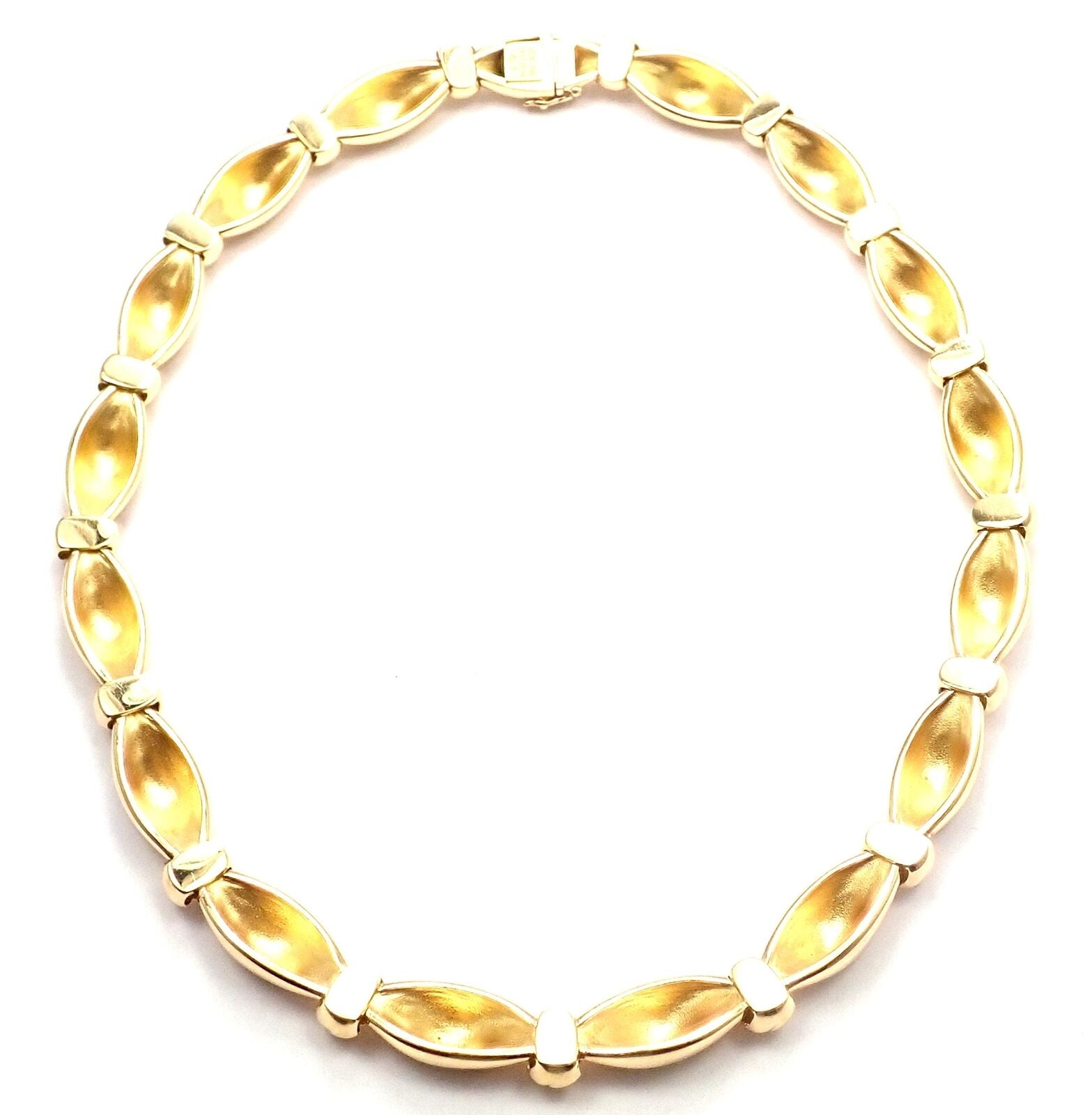 Authentic Van Cleef & Arpels 18k Yellow Gold Knotted Link Necklace - Luxury Vintage Jewelry for Women - Perfect for Weddings, Anniversaries & Special Occasions