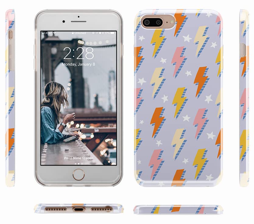 Casely iPhone 6/7/8 Plus Case with Lightning Bolt Design - Shockproof Protective Phone Cover for iPhone 6 Plus/7 Plus/8 Plus - Perfect for Everyday Use, Travel & Outdoor Activities