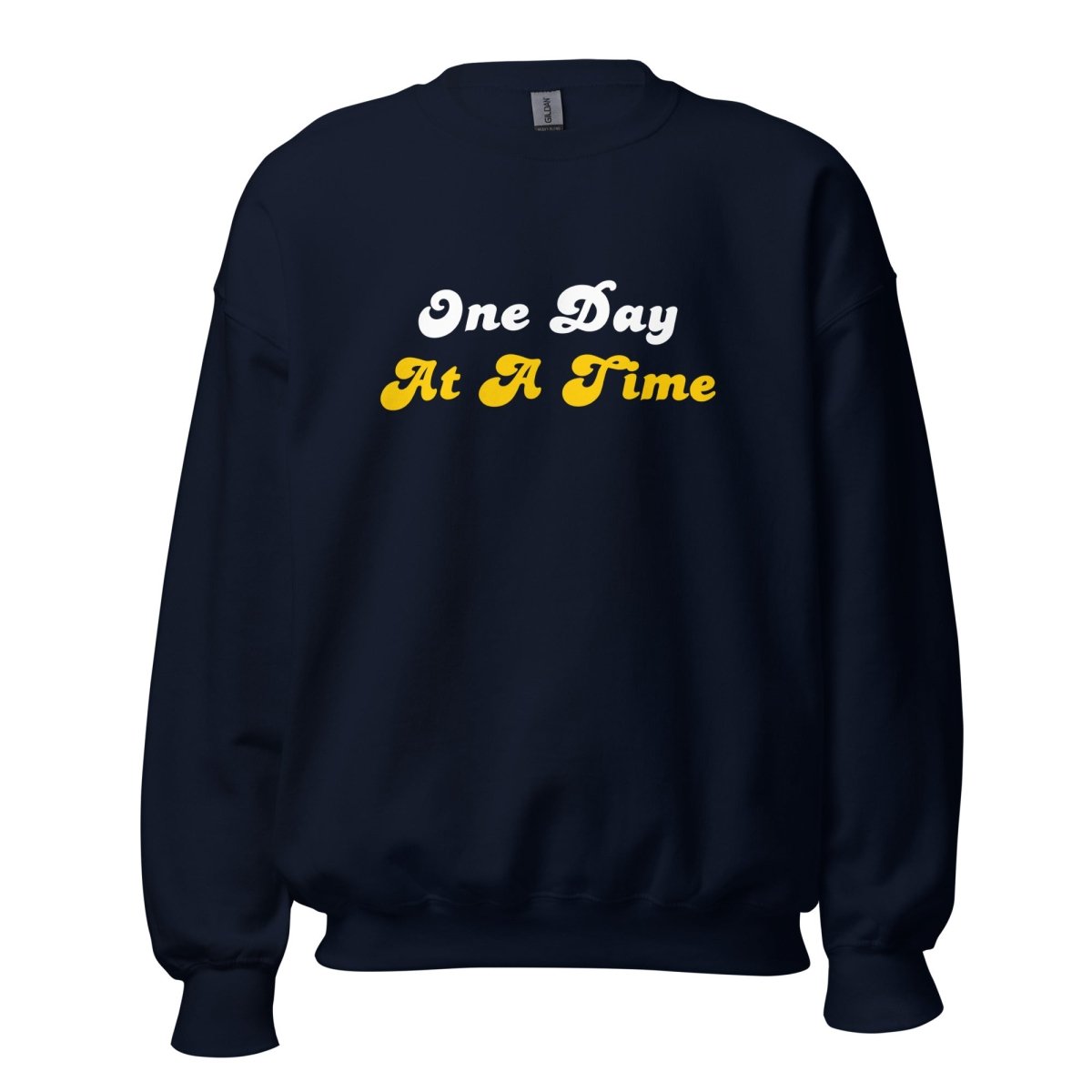 One Day at a Time Motivational Sweatshirt - Inspirational Comfort Wear for Daily Encouragement & Self-Care - Perfect for Yoga, Meditation & Relaxation
