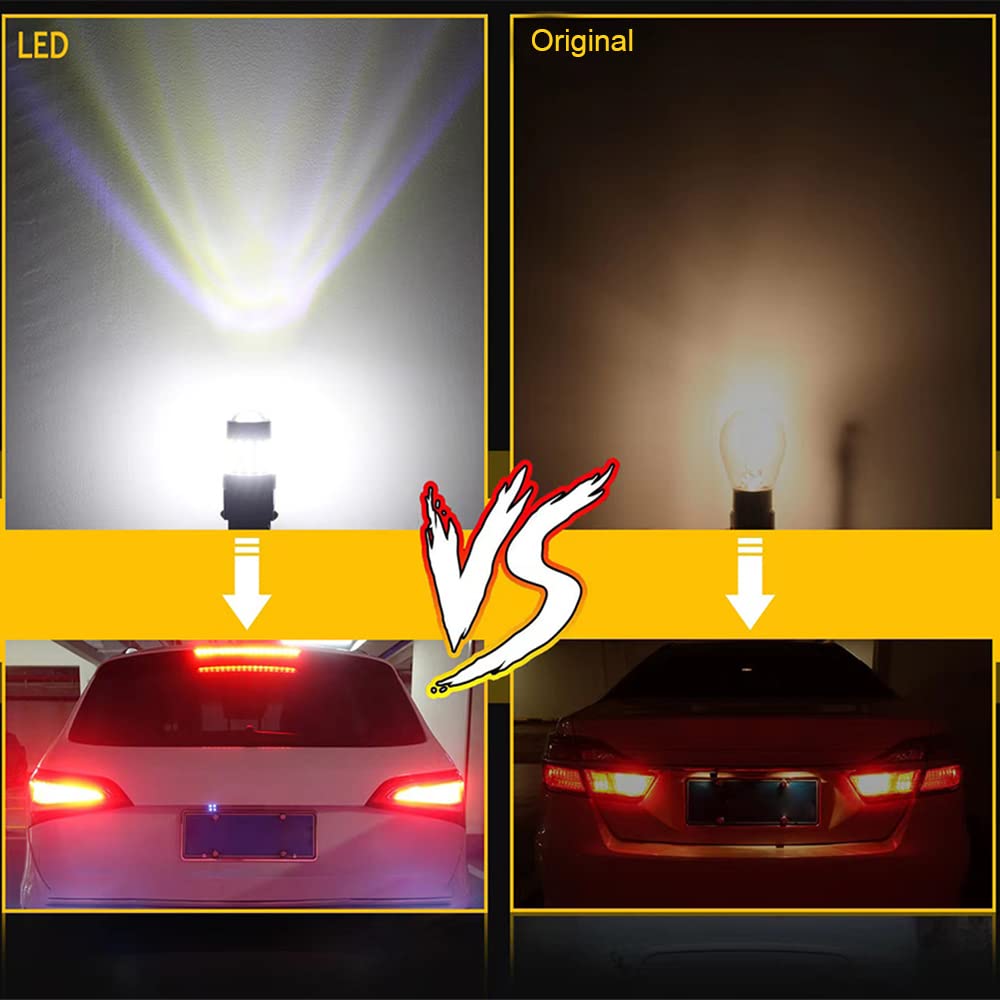 BlyilyB 2-Pack 6500K White 1157 2057 2357 7528 BAY15D LED Bulbs - Bright Replacement Lamps for 12V RV, Camper & Trailer Interior Lighting, Backup Reverse Lights, Tail & Brake Lights - Perfect for Night Driving & Camping Safety