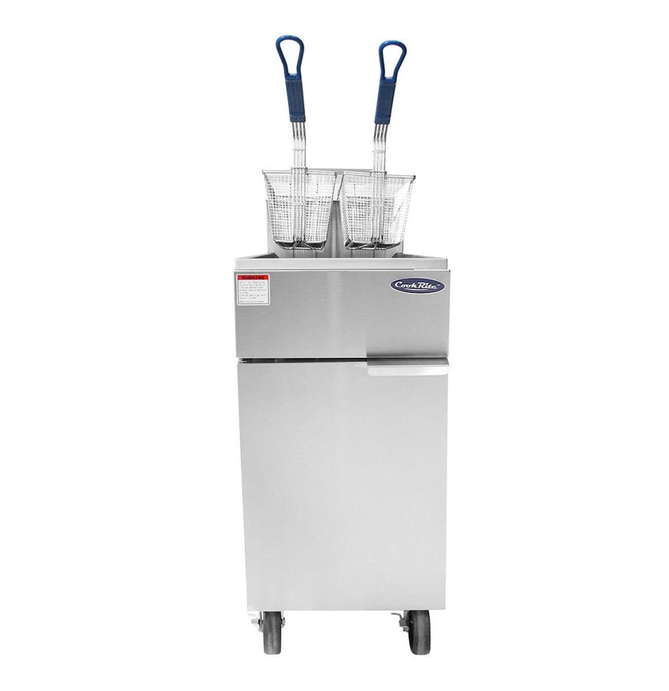 Atosa ATFS 35ES 35 lb. Commercial Gas Deep Fryer - 60,000 BTU Heavy Duty Energy Star Certified for Restaurants, Fast Food & Catering Businesses