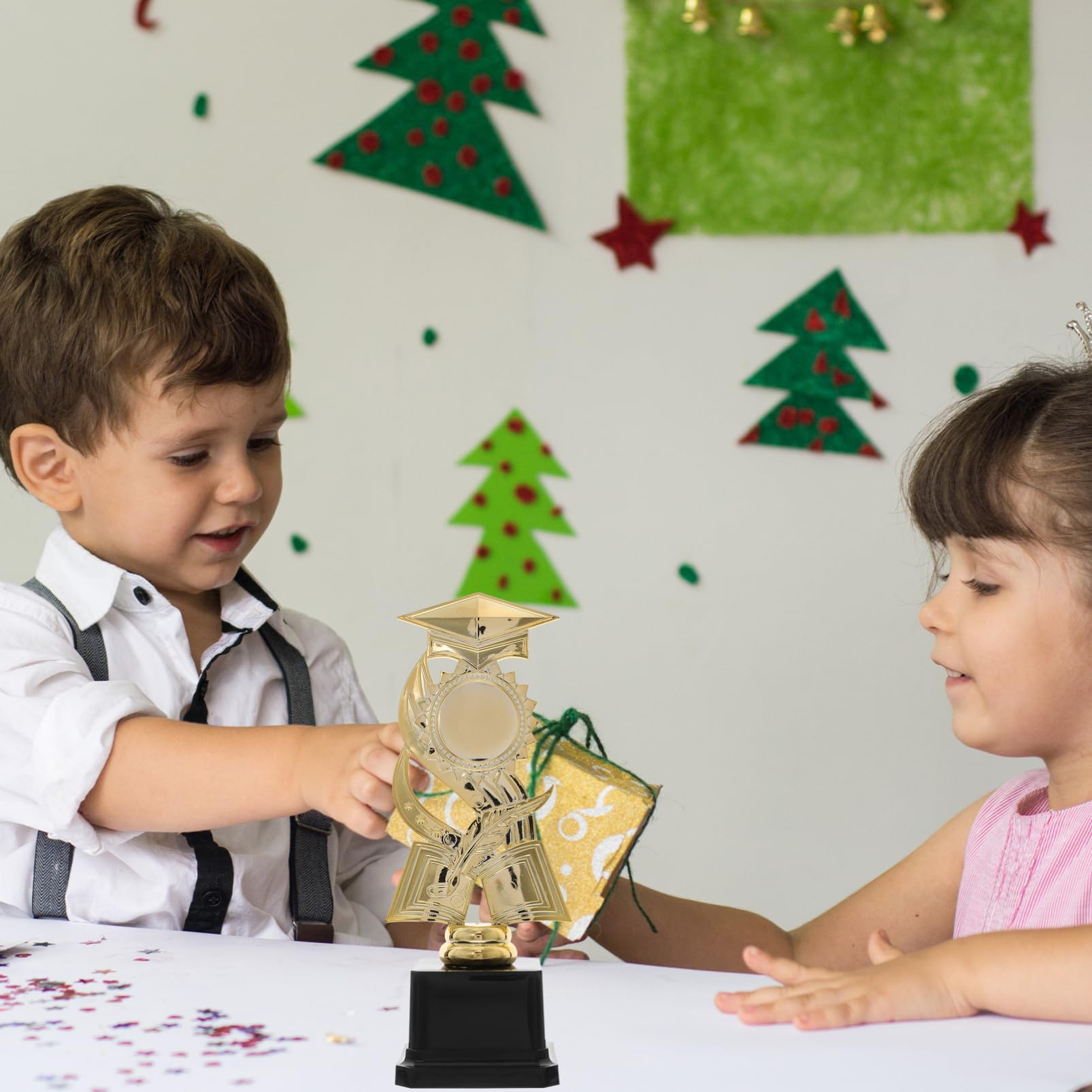 Yardwe 4-Piece Mini Doctor Trophy Set - Small Gold Awards for Graduation Party Decor, Table Centerpieces & Office Desk Decorations | Perfect for Medical School Graduation Gifts, Achievement Awards & Miniature Trophy Displays