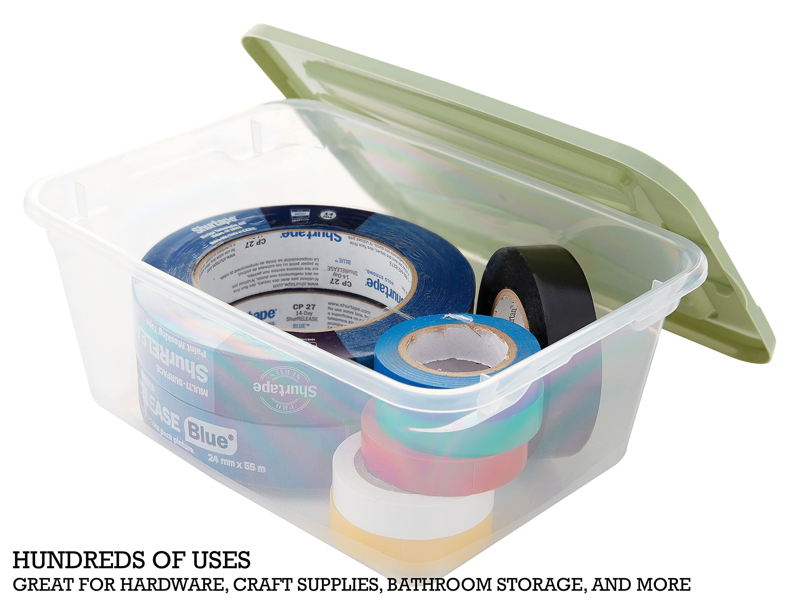 6 Pack Clear Stackable Plastic Storage Bins with Lids - 2 Quart Small Space Organizer Containers for Home, Office, Closet & Pantry | Perfect for Organizing Toys, Crafts, Office Supplies & Kitchen Items